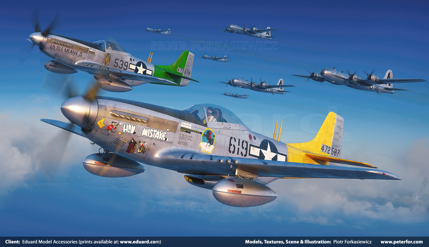 Piotr Forkasiewicz - Eduard boxarts - Zero, Me-109, P-51D & MiG21