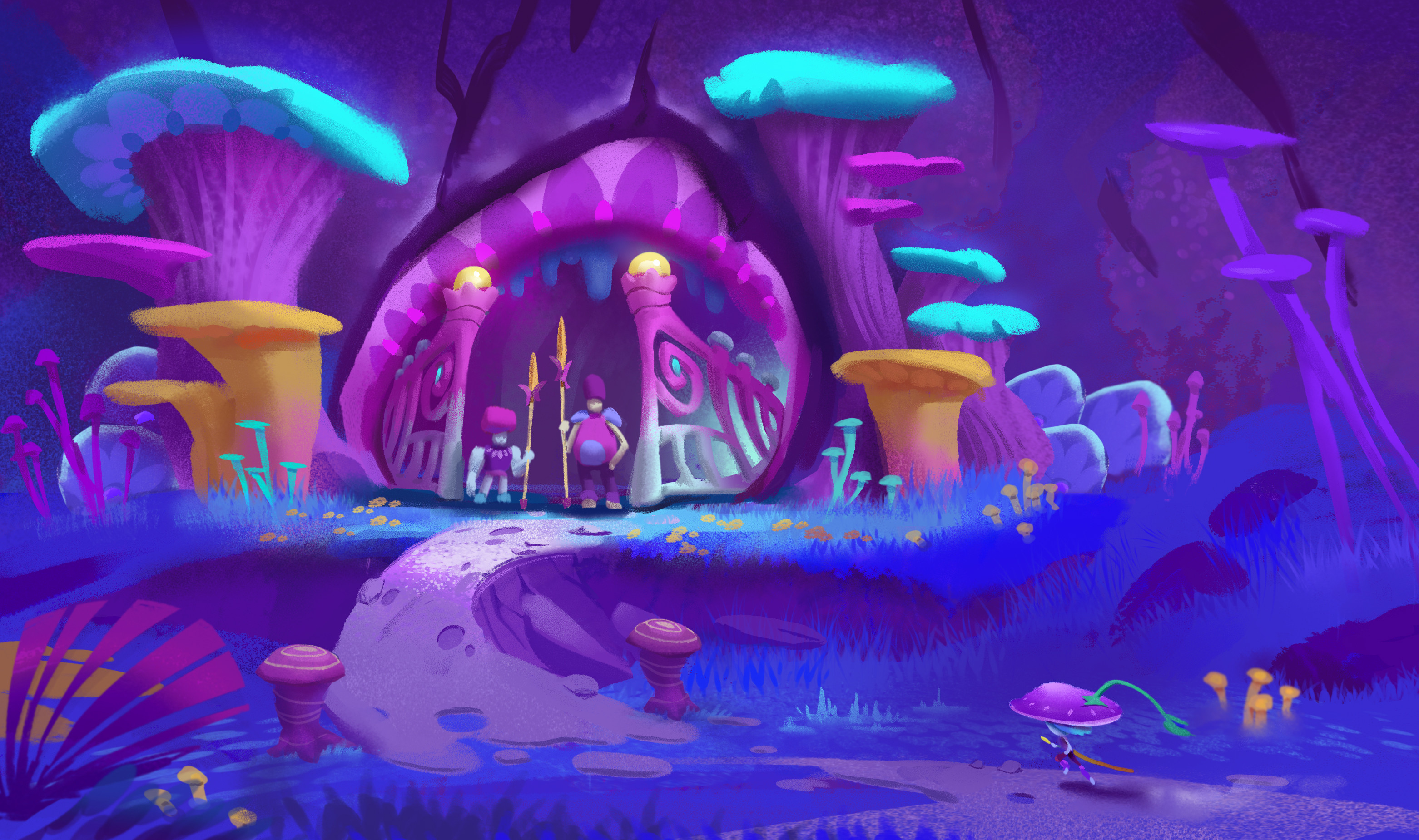 You'll need to pass through the humble front gates of Shroom Haven every time you want to make a run out into the dark and dangerous Root Roads.