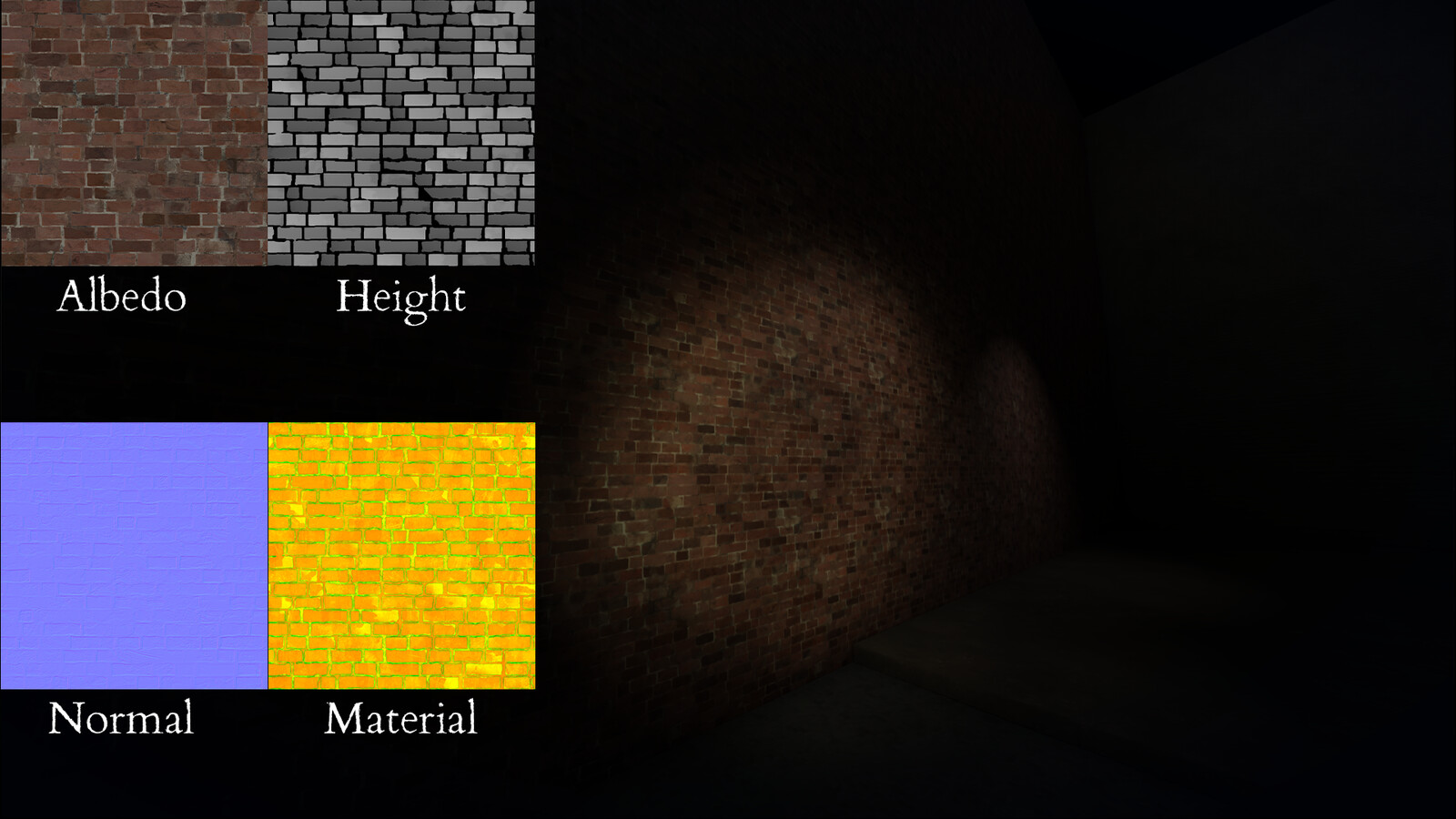 𝙈𝙖𝙩𝙚𝙧𝙞𝙖𝙡 𝙏𝙚𝙭𝙩𝙪𝙧𝙚 𝙎𝙚𝙩

The first brickvariant I made. All my material texture sets were made in Substance 3D Designer.