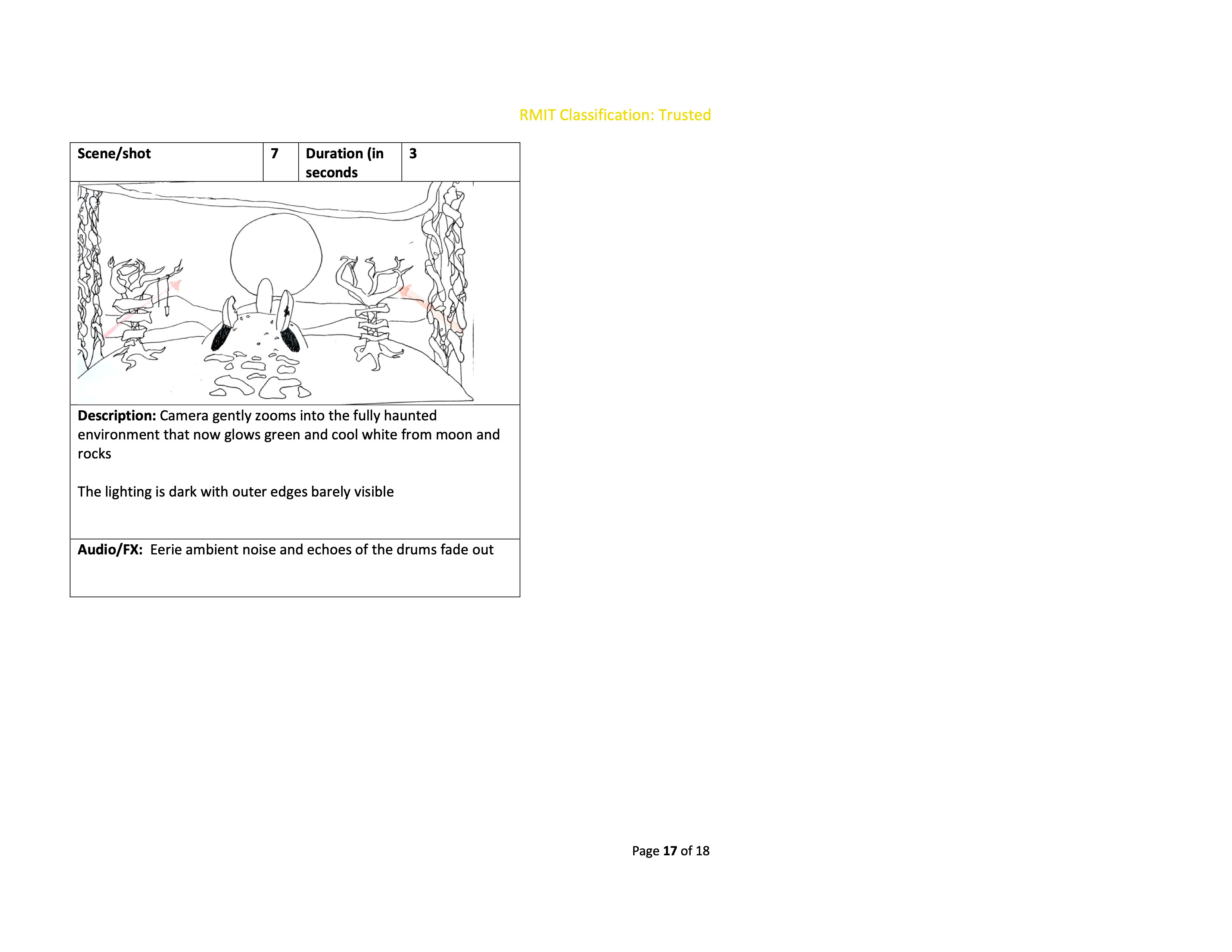 Page from the final storyboarding