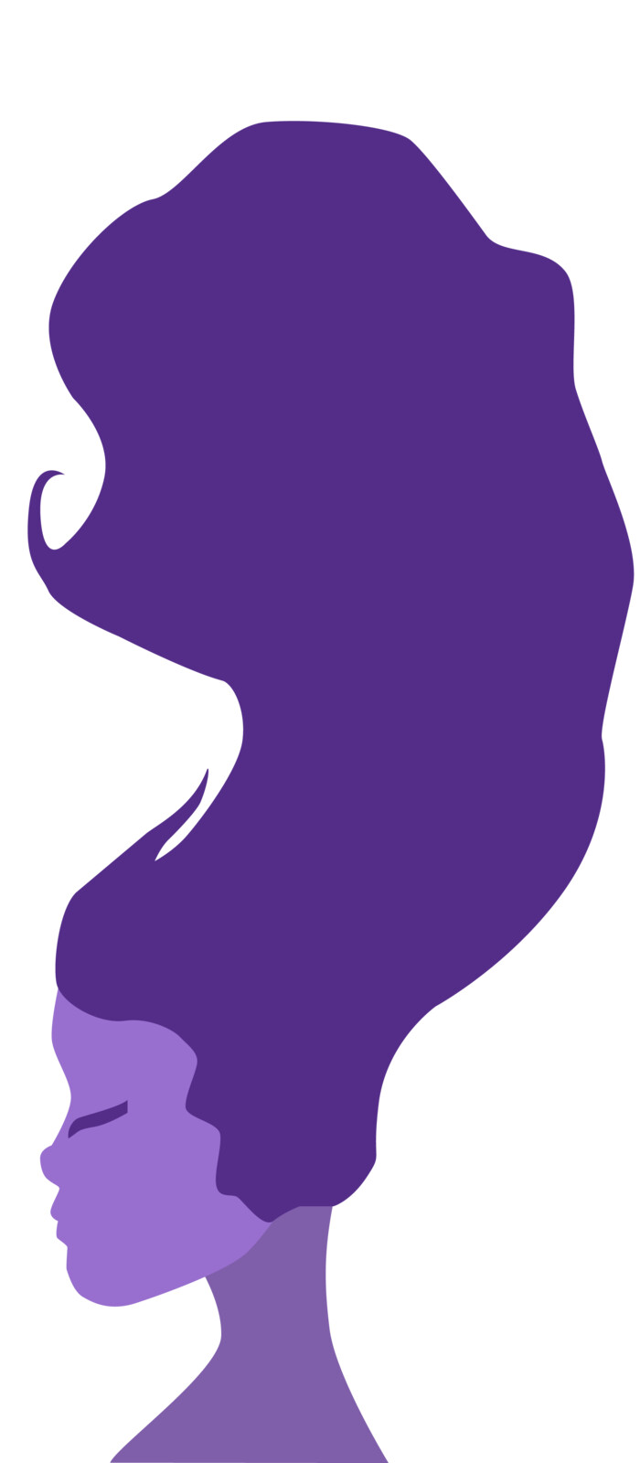 Closeup created in Illustrator to create vectors for the hair to move around.
