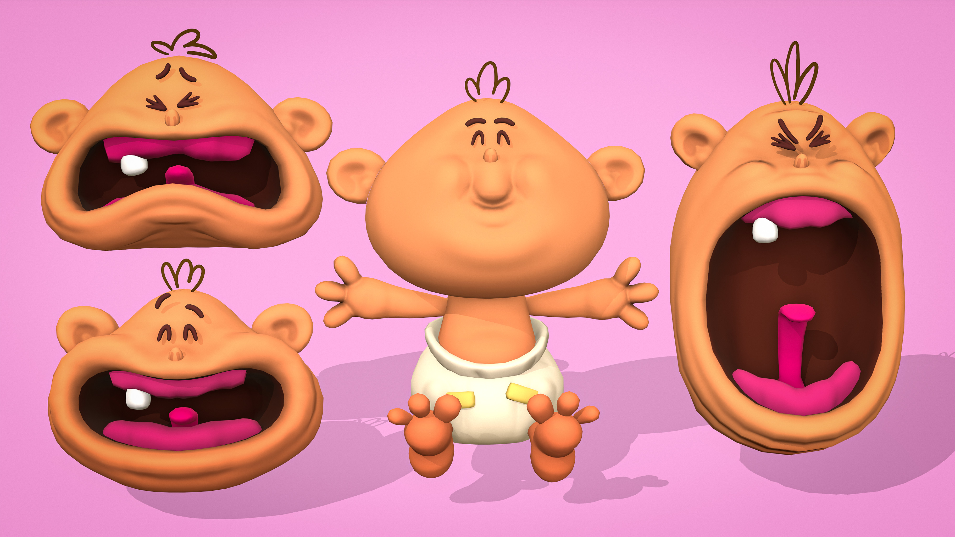 Baby Retopo, Rig, Texture, and Animate
Character Sculpts by Nathan Shorts