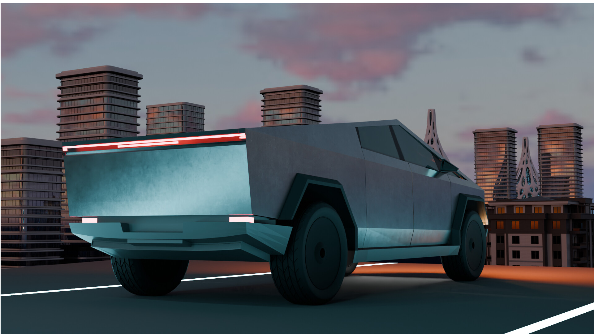 ArtStation - Tesla Cybertruck 3d model with rigged and animated!