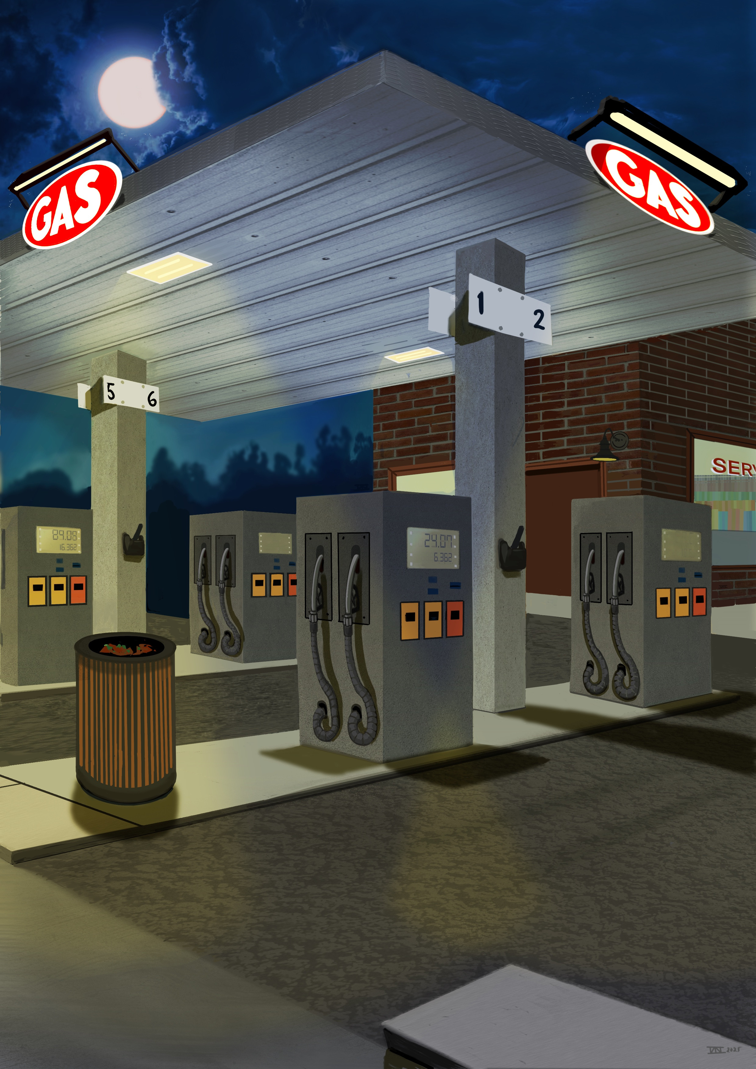 REMY´s scene gas station, outside. 