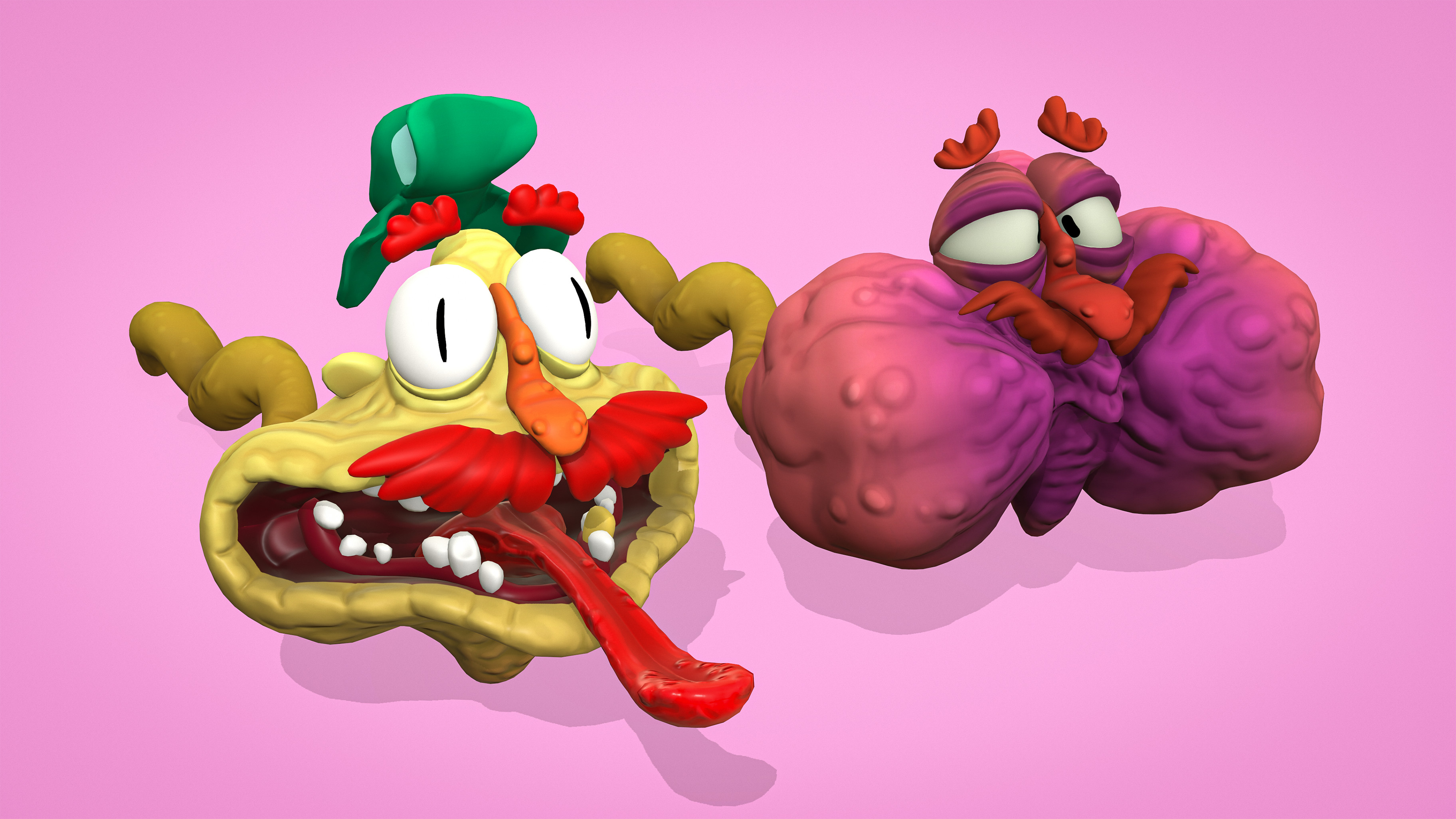 Necky Neighbor Retopo, texture, Rig, and Animation
Character Sculpts by Nathan Shorts