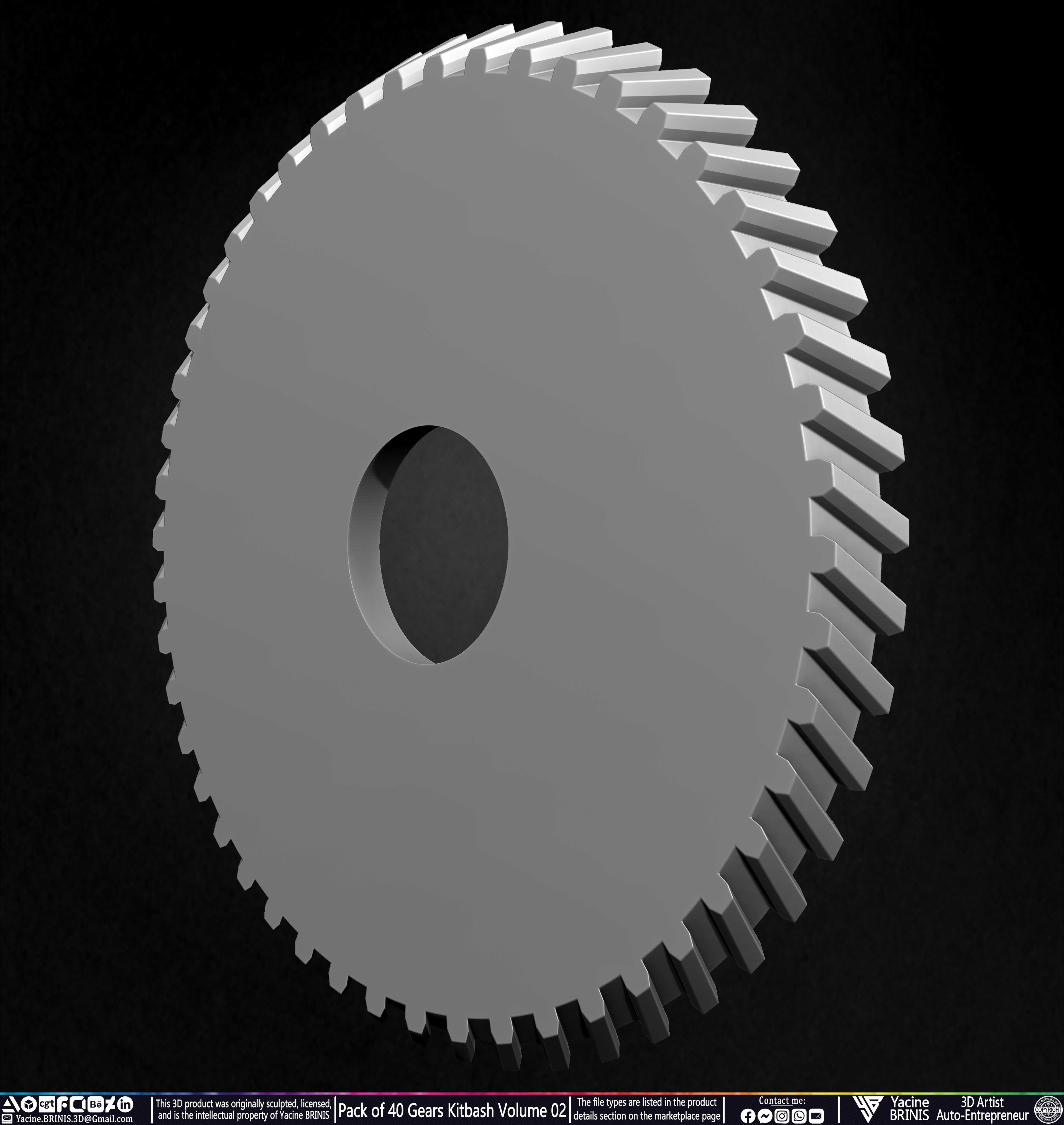 Pack of 40 Gears Kitbash Volume 02 Sculpted by Yacine BRINIS Set 014