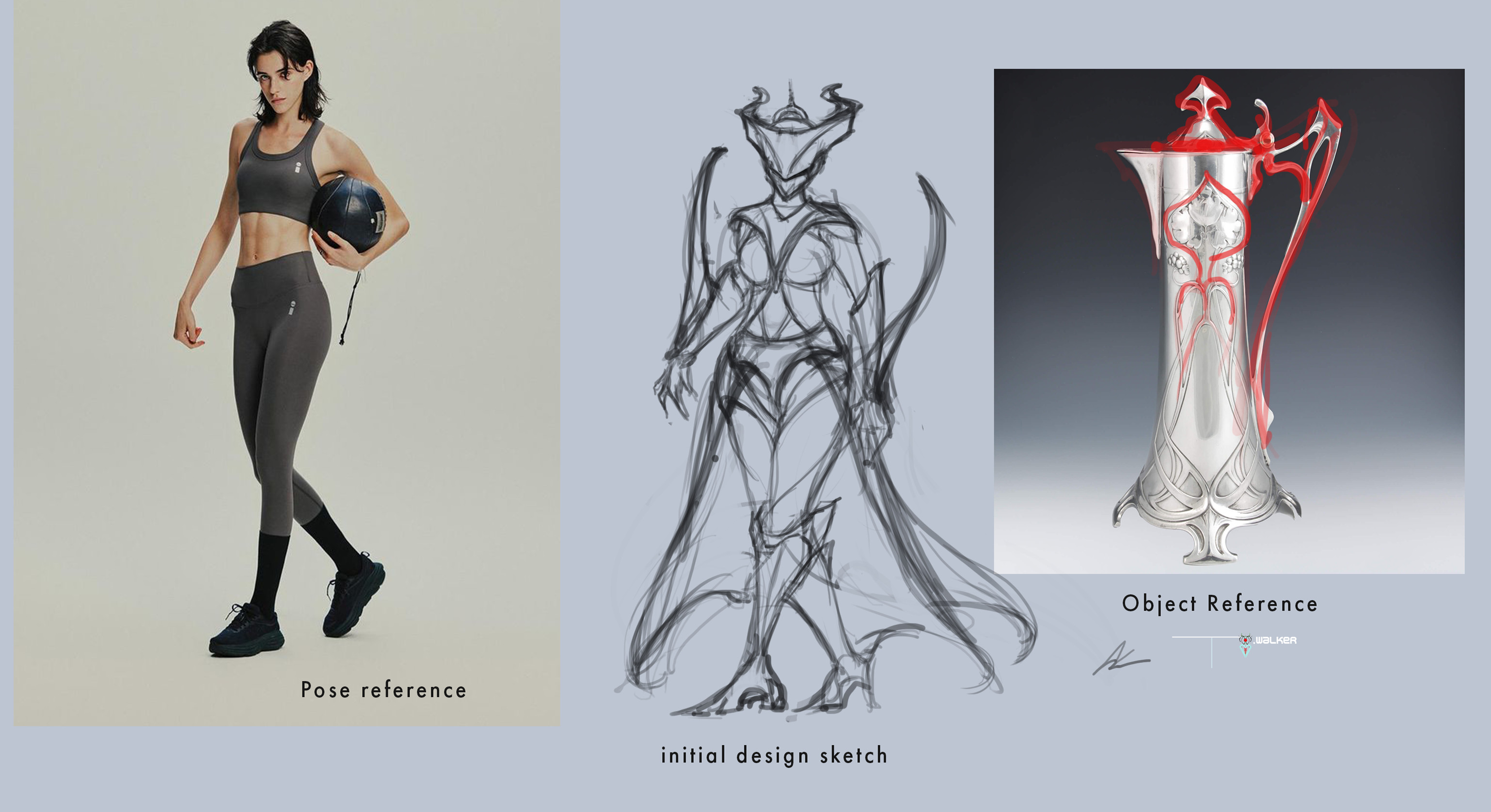 Initial sketch and reference