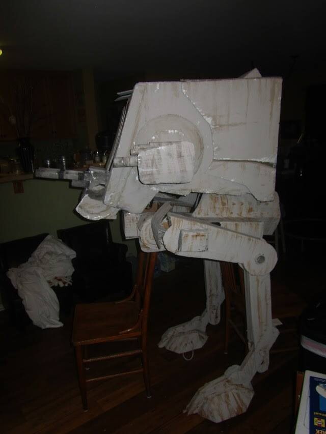 Star Wars AT-ST costume made out of cardboard. By Dale Jackson | StratoArt.com