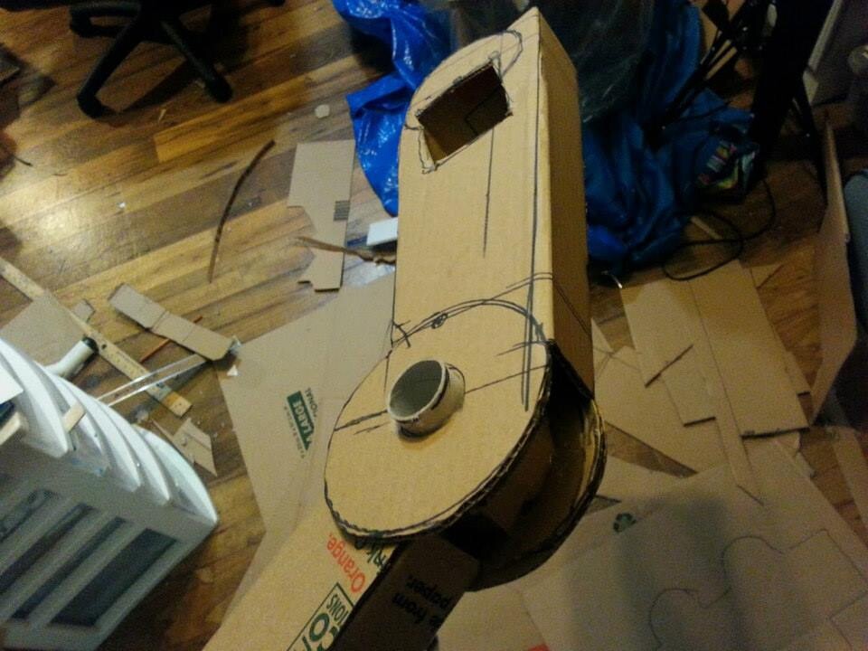 Star Wars AT-ST costume made out of cardboard. By Dale Jackson | StratoArt.com