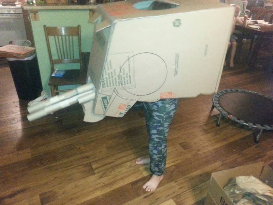Star Wars AT-ST costume made out of cardboard. By Dale Jackson | StratoArt.com