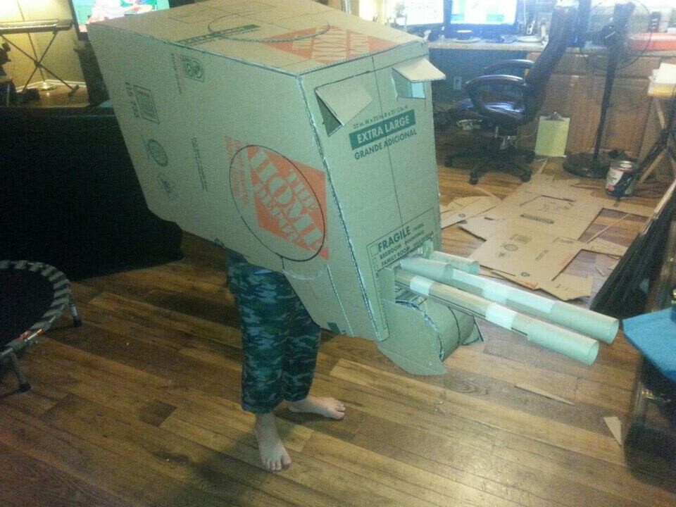 Star Wars AT-ST costume made out of cardboard. By Dale Jackson | StratoArt.com