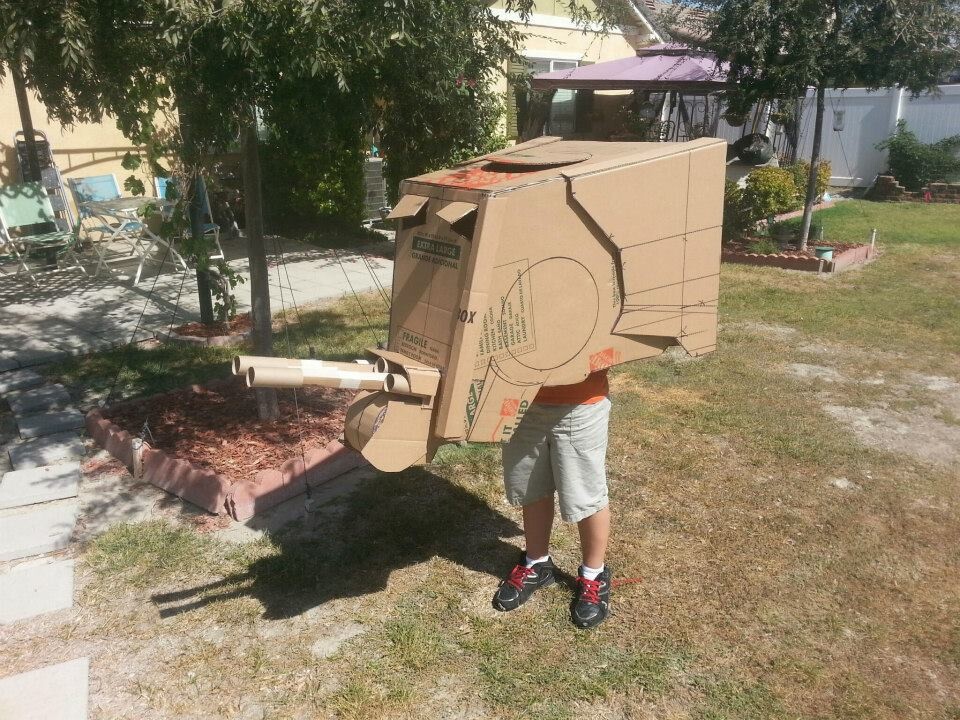 Star Wars AT-ST costume made out of cardboard. By Dale Jackson | StratoArt.com