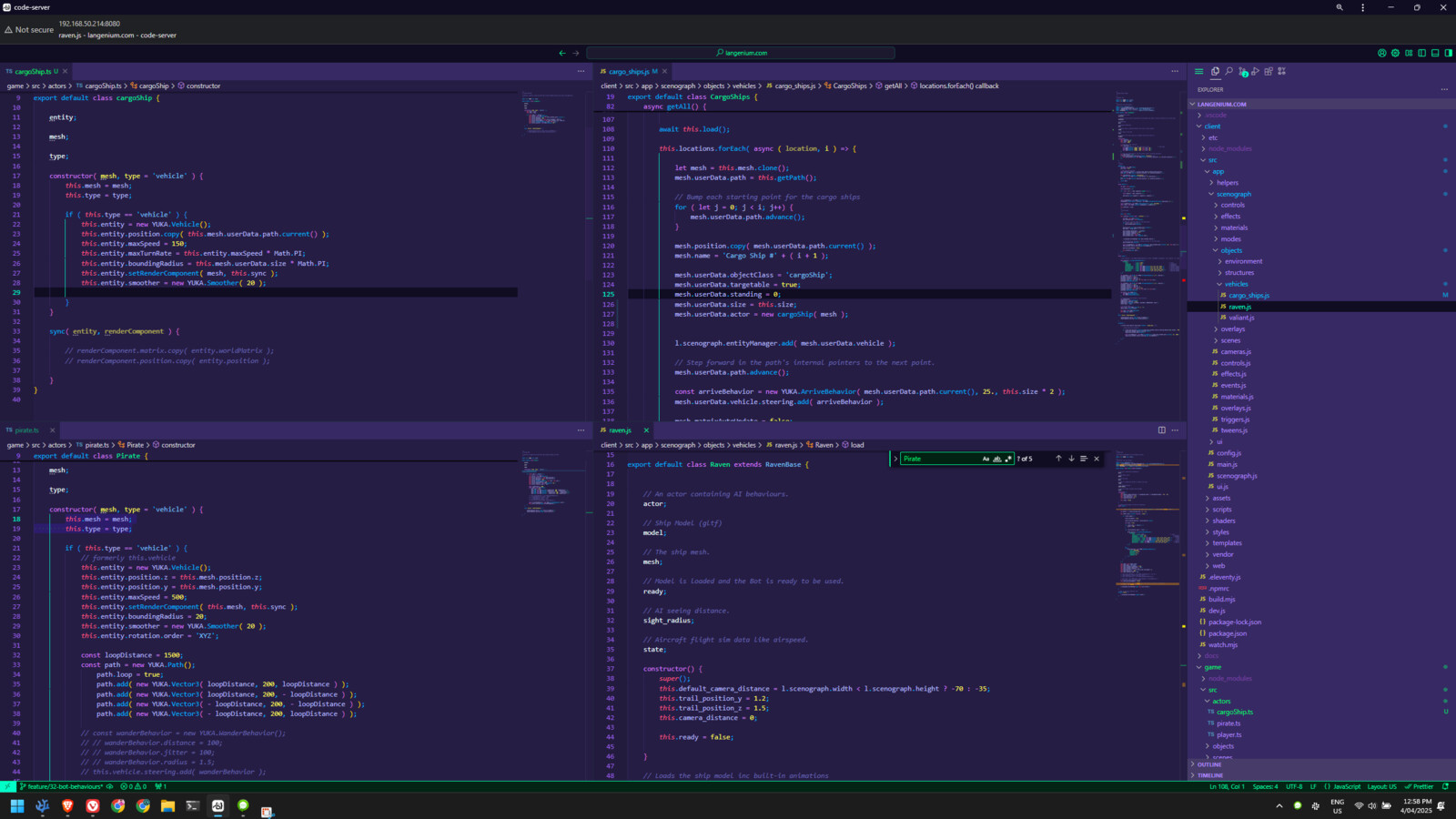 Refactoring efforts to split up frontend code from shared game logic classes