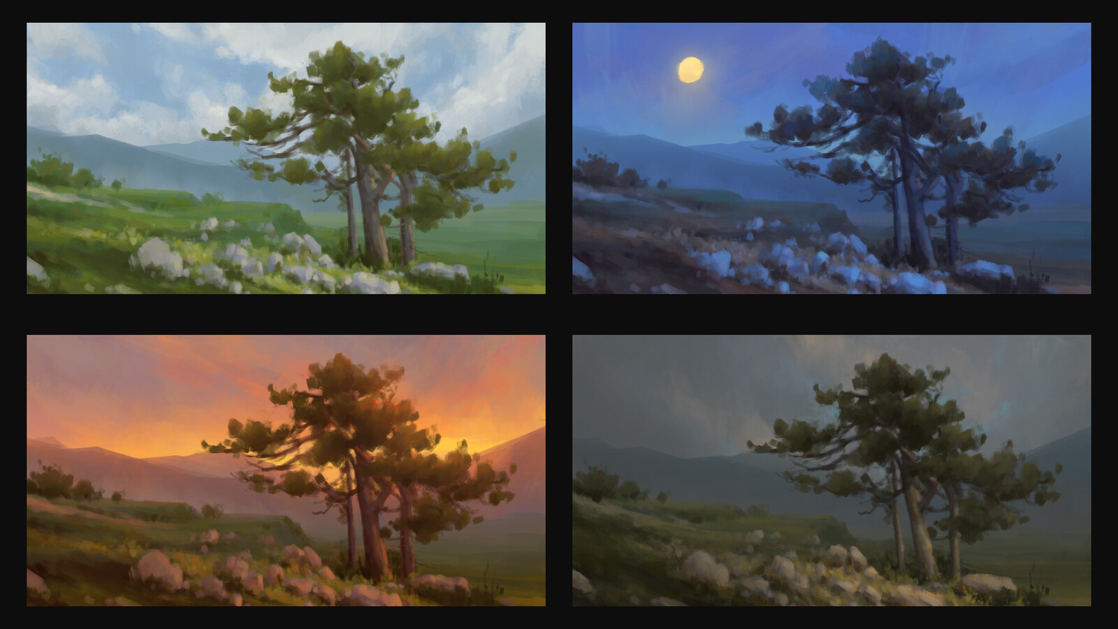 Color Sketch Exercise 2_ Landscape Color pallets