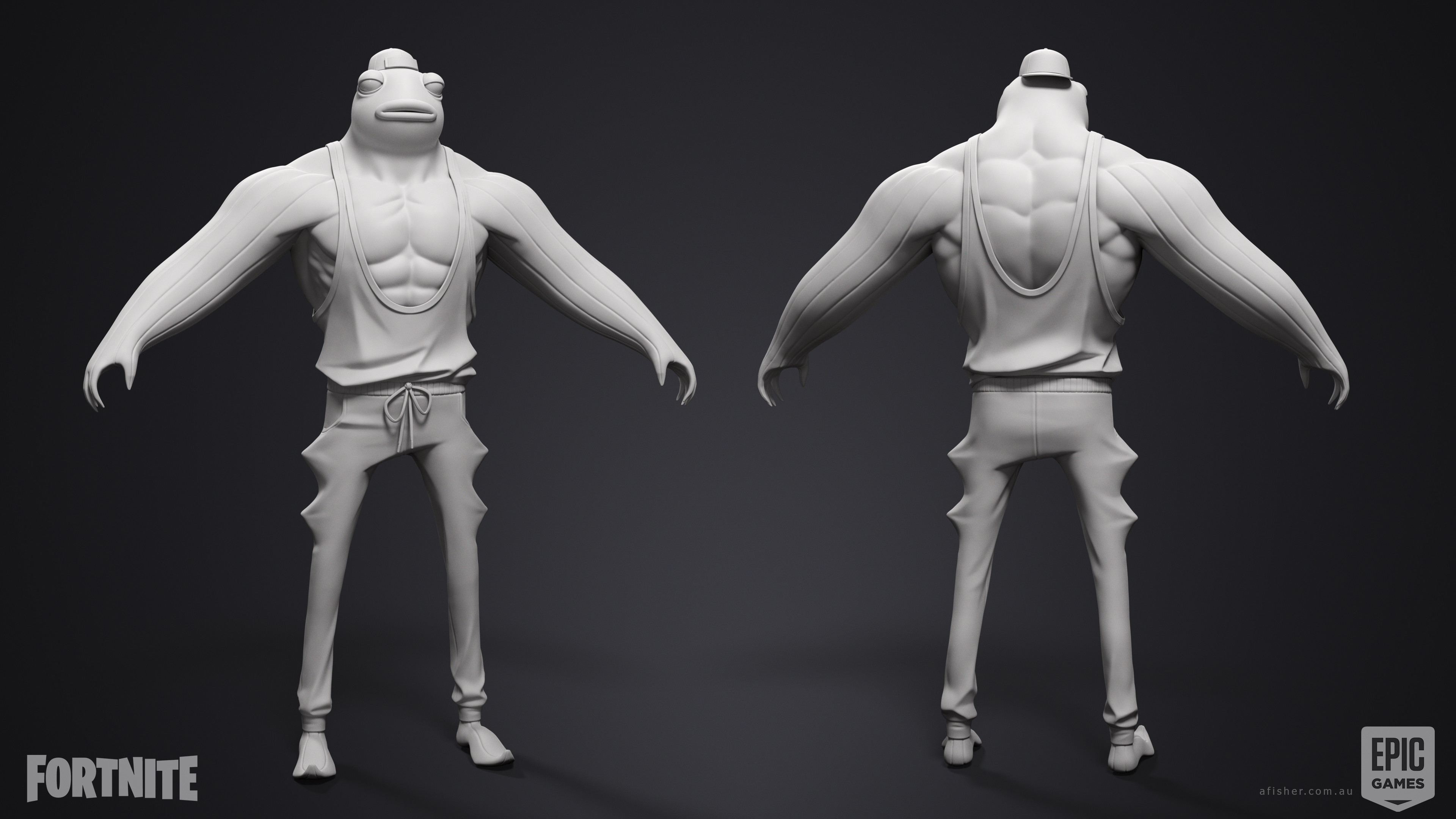 FishThicc: HighPoly by Adam Fisher. LowPoly &amp; Bakes by Icaro Correia. Textures by Reilly Lohr.