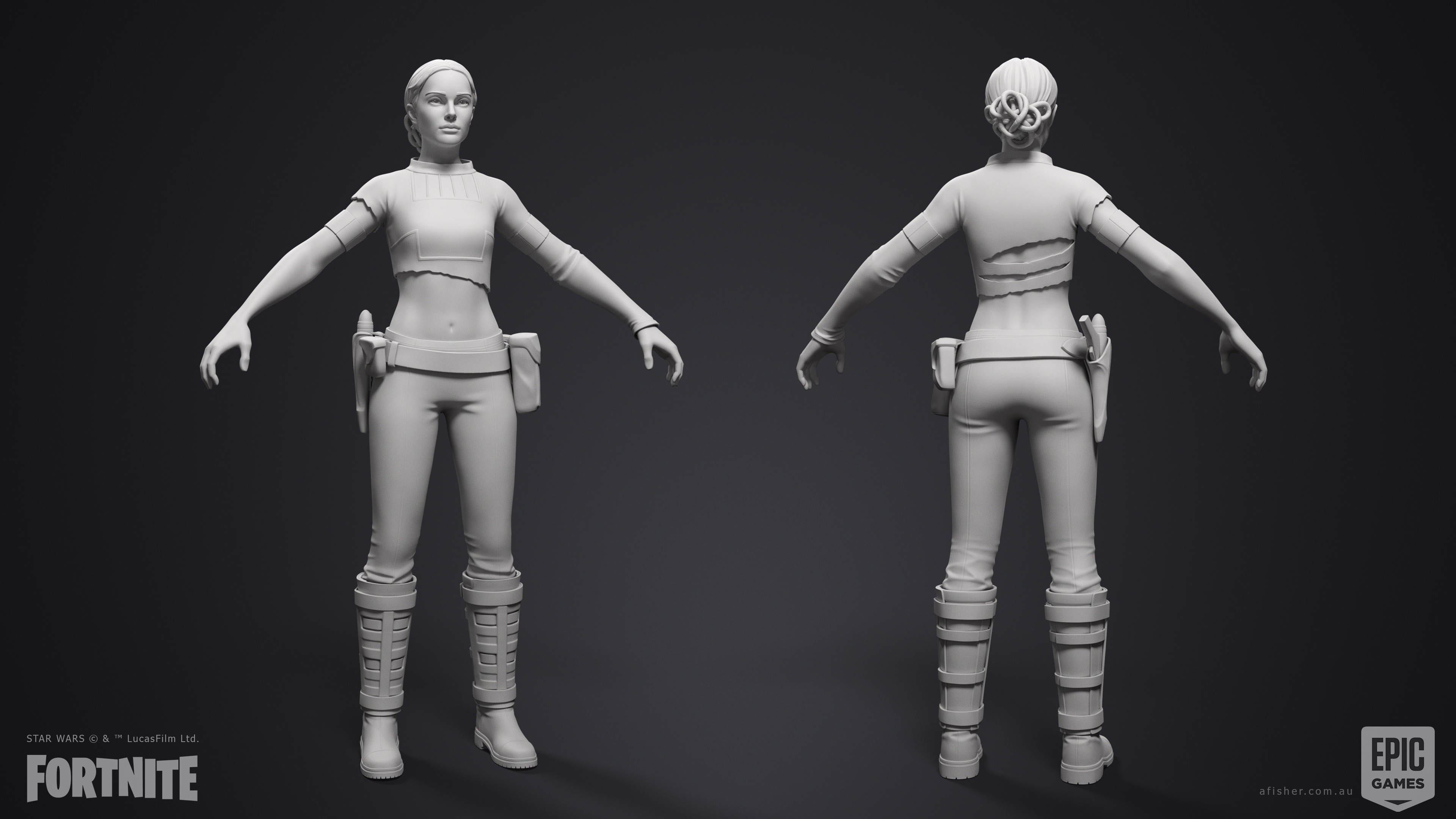Padme: HighPoly by Adam Fisher. LowPoly &amp; Bakes by Felipe Eloy &amp; Alex Bernardes. Textures by John Gibson