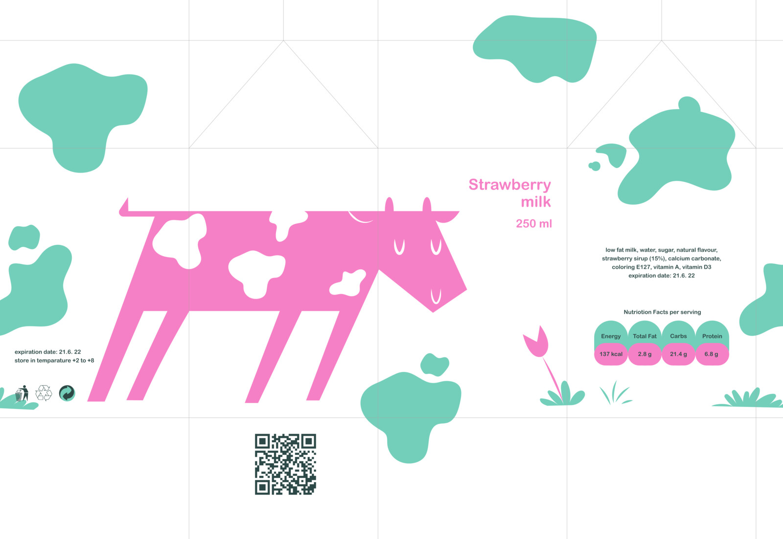 Strawberry milk die-line