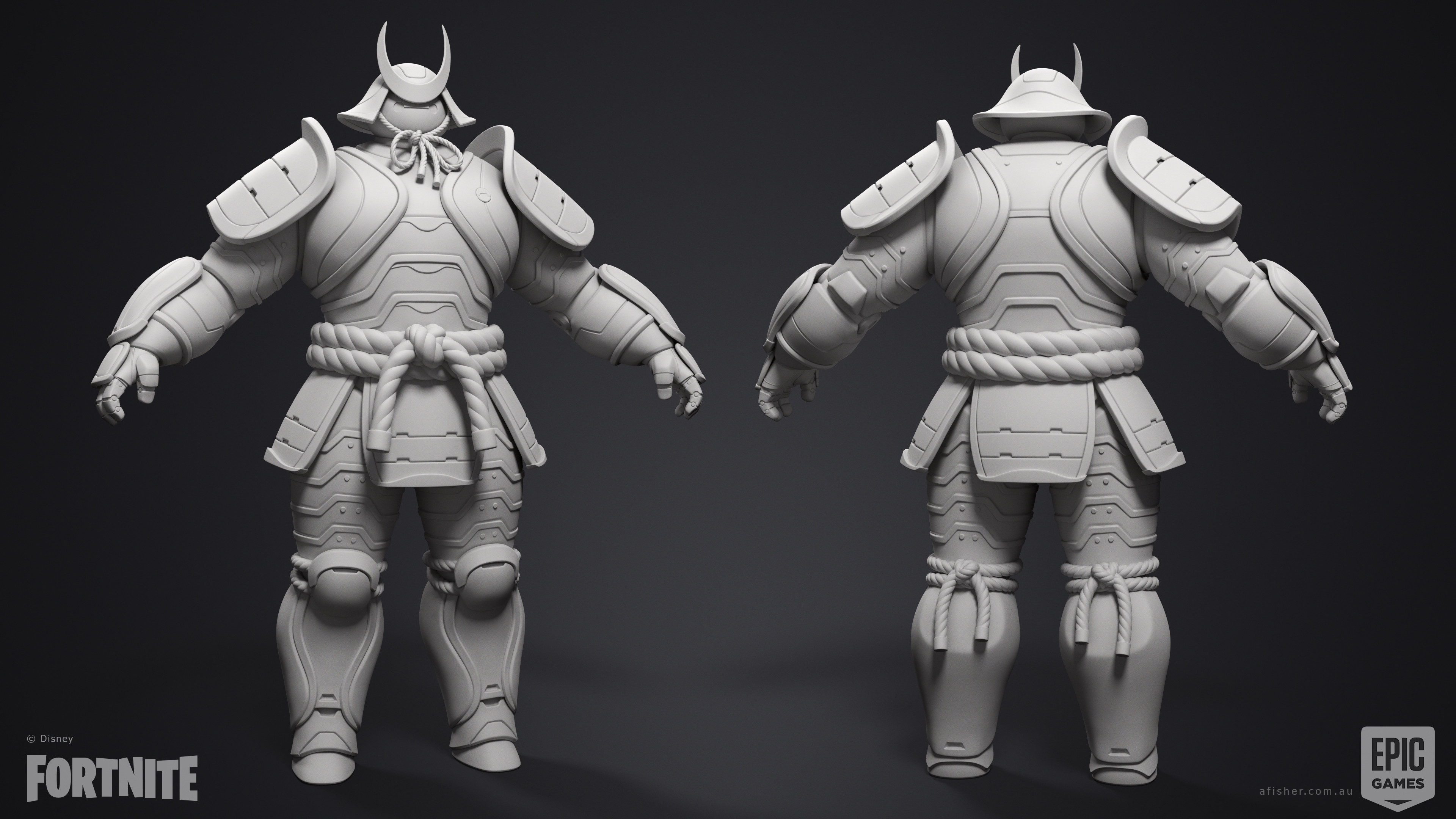 Samurai Baymax: HighPoly by Adam Fisher. LowPoly &amp; Bakes by Adam Fisher. Textures by Justin Holt