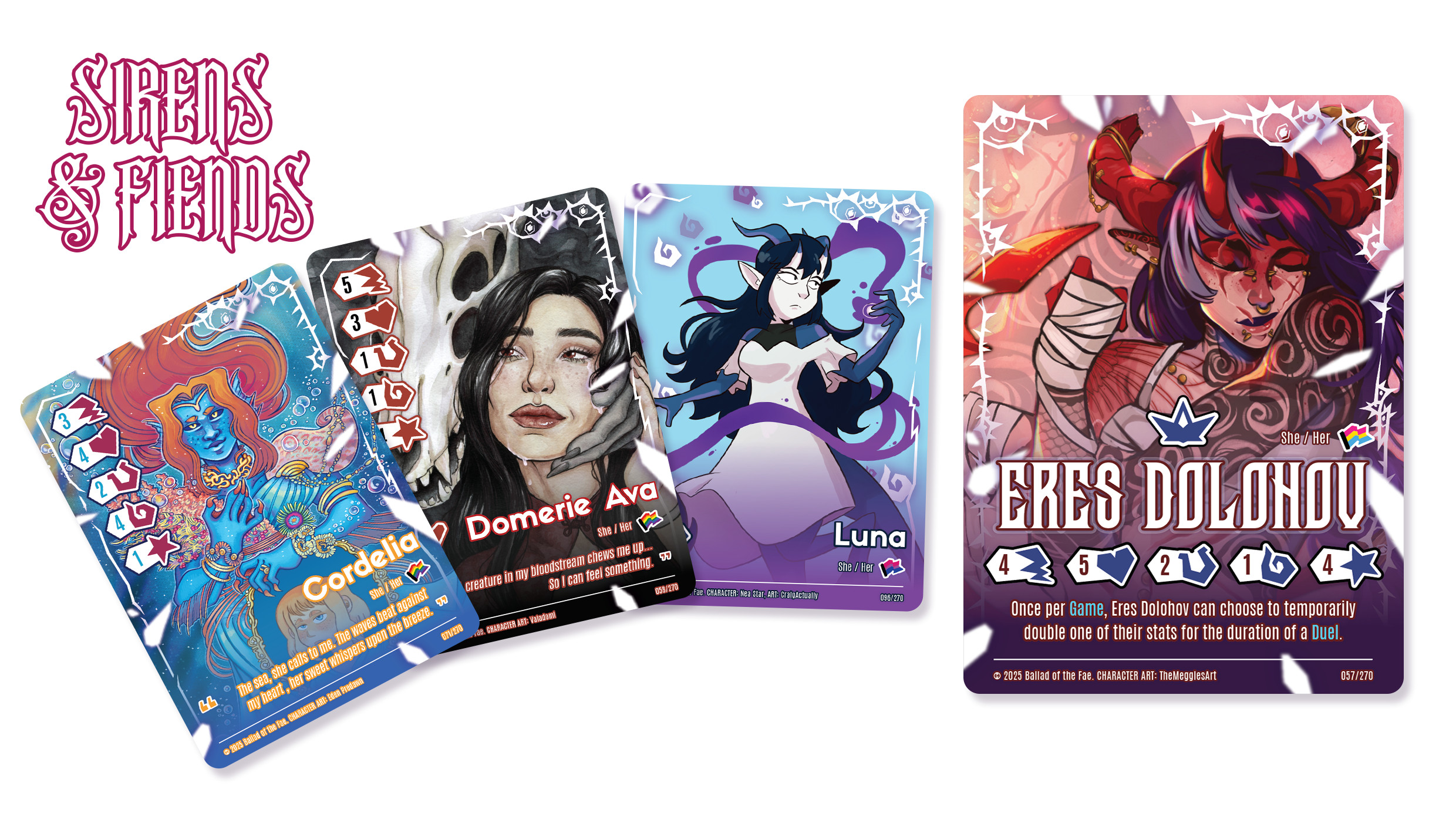Final card art for the Sirens &amp; Fiends deck