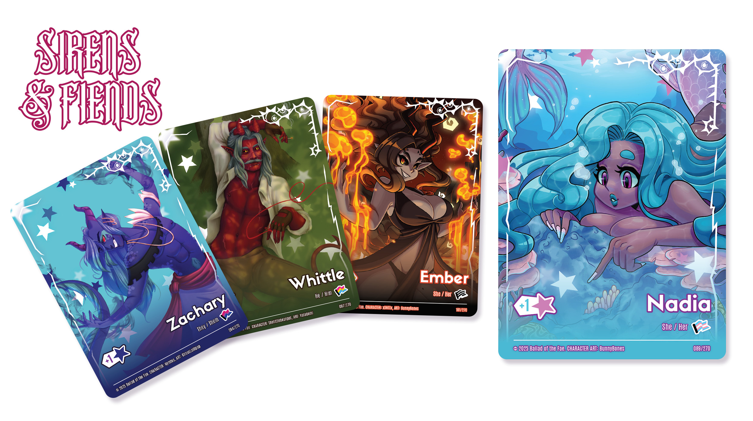 Final card art for the Sirens &amp; Fiends deck