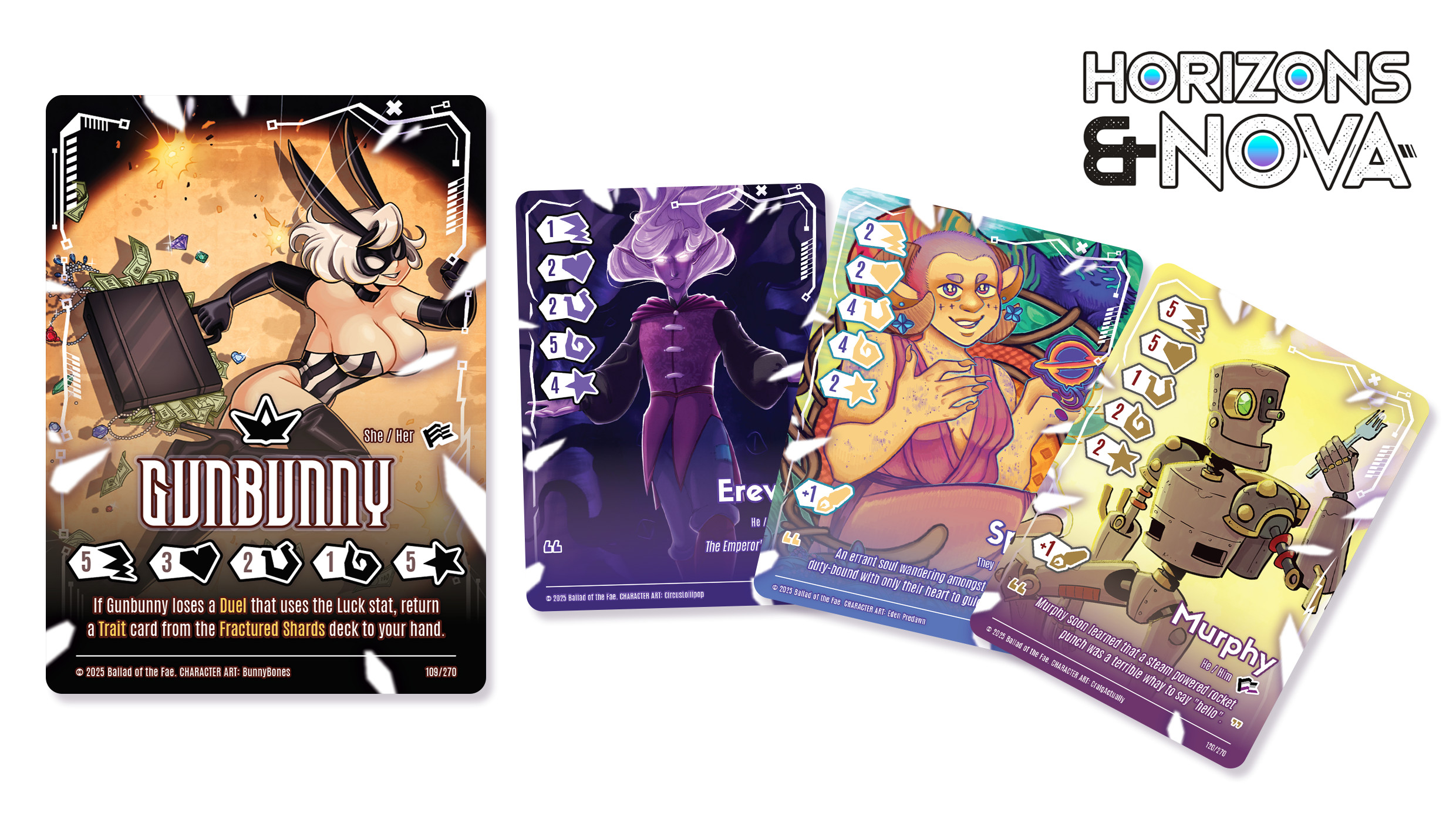 Final card art for the Horizons &amp; Nova deck