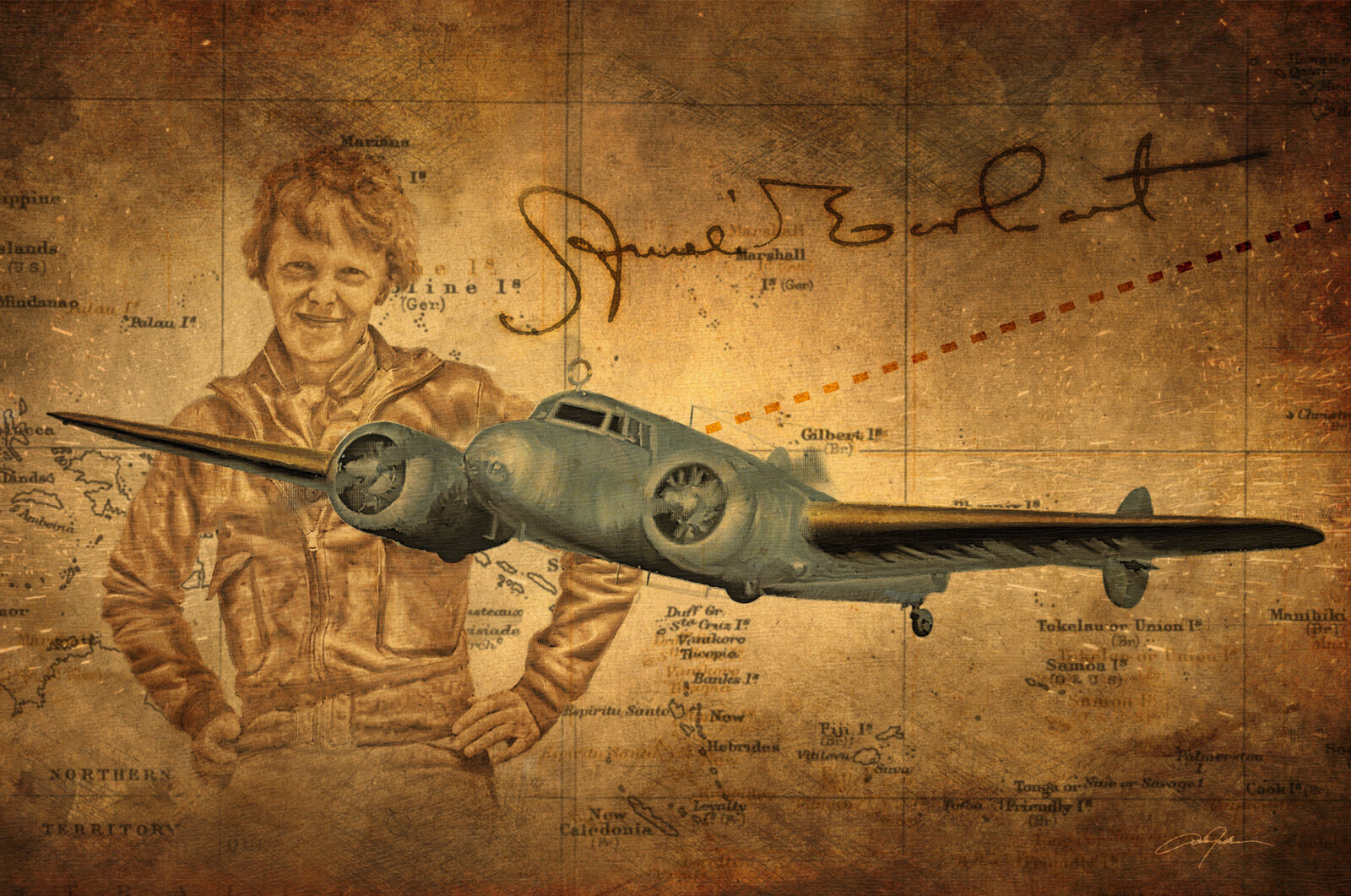 Amelia Earhart, noted American aviation pioneer and author made an attempt to make a circumnavigational flight of the globe in 1937 in a Purdue-funded Lockheed Model 10 Electra, Earhart and her navigator, Fred Noonan, disappeared over the central Pacific.