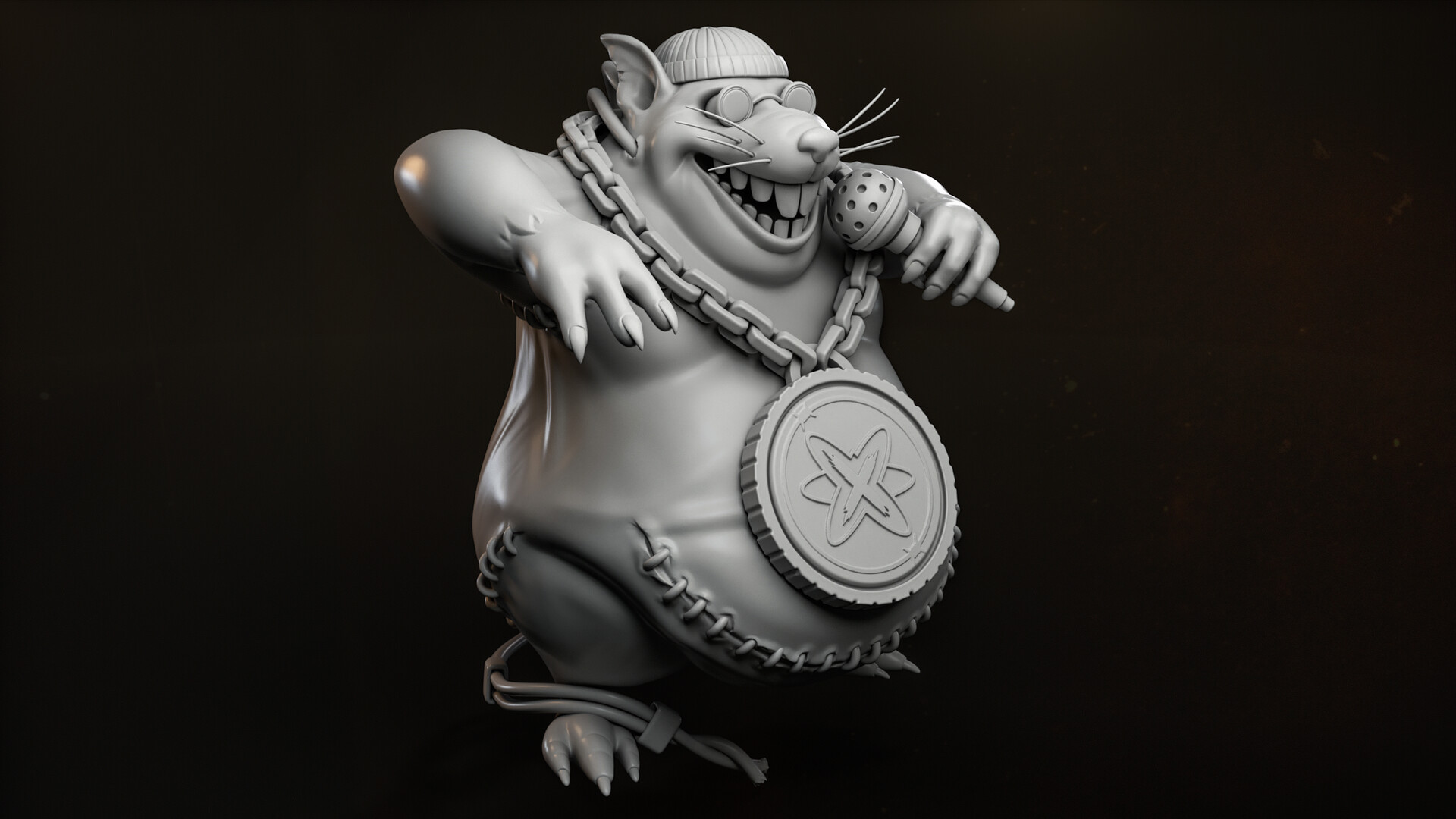 ArtStation - 🎤 Rat Rapper – Keychain