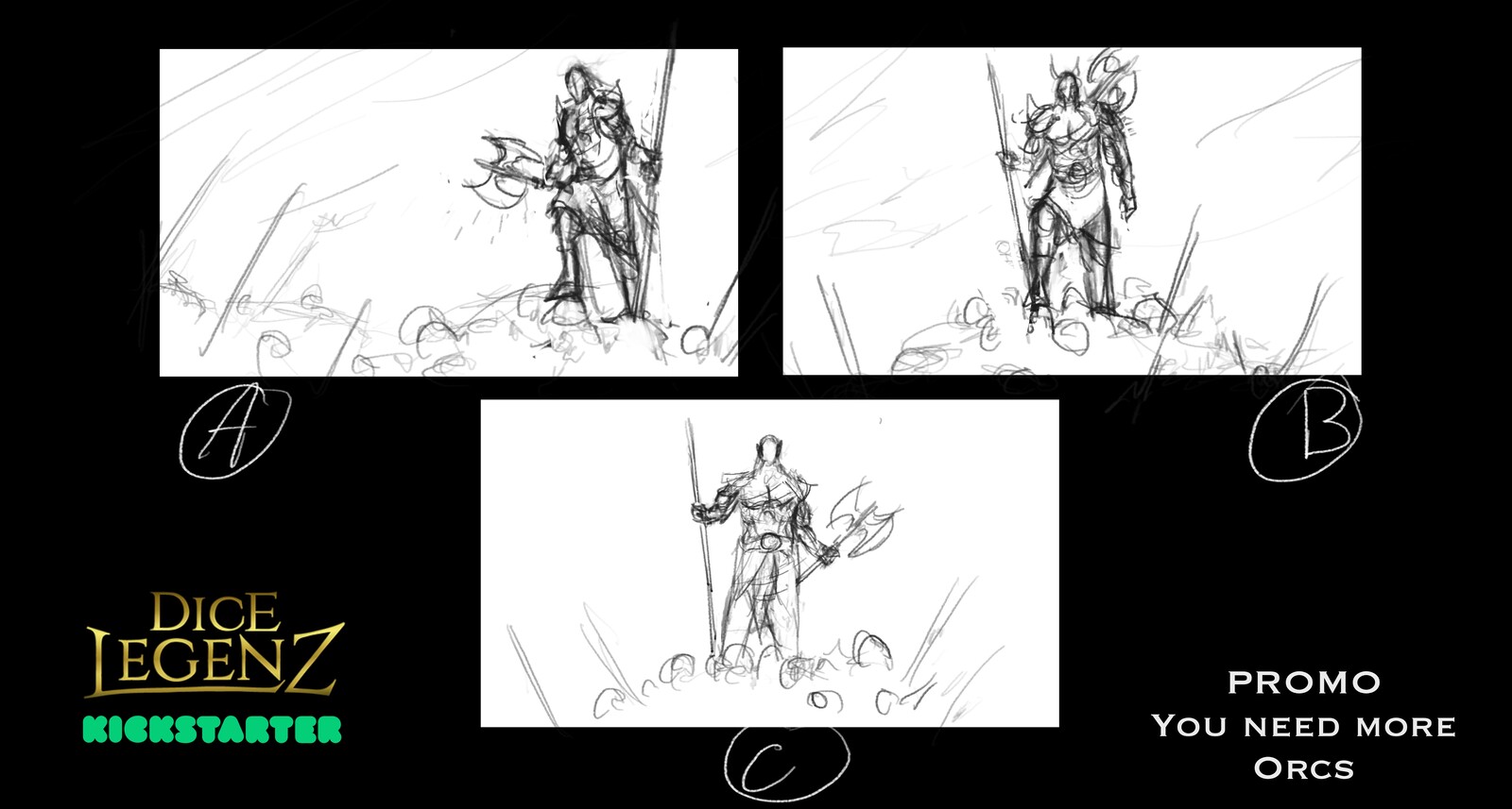 Kickstarter promo Art DnD Module Orc
