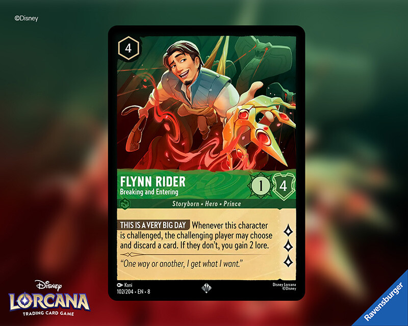 flynn rider lorcana card Amazon.com: Ravensburger Disney Lorcana TCG: Into The Inklands - Amber &  Emerald Single-Player Starter Deck | Engaging Gameplay | Over 200 Original  Disney Artworks