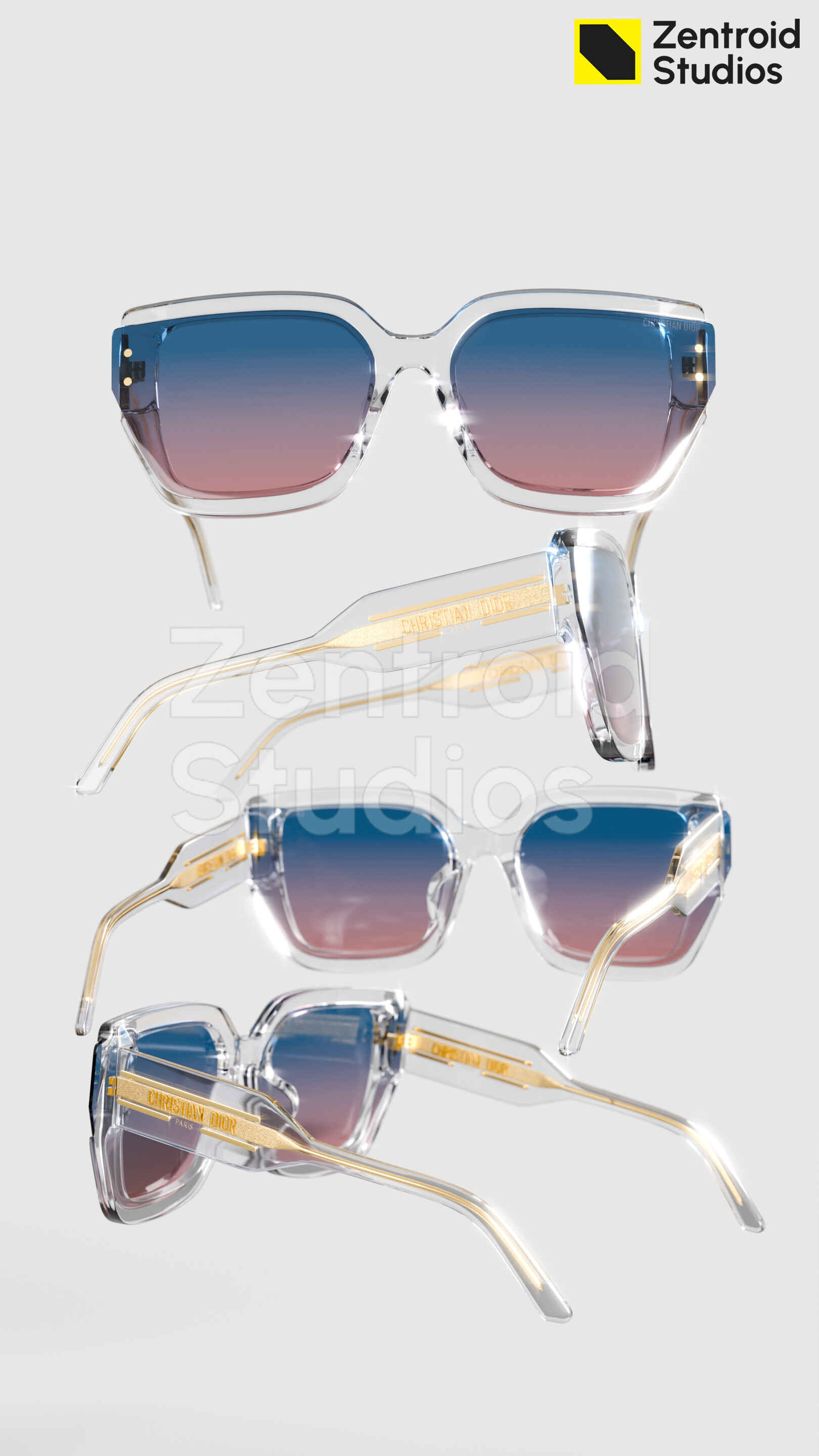 【関税&送料込】Dior Diorsignature S14F Sunglasses DiorSignature S14F Black Square Sunglasses | DIOR