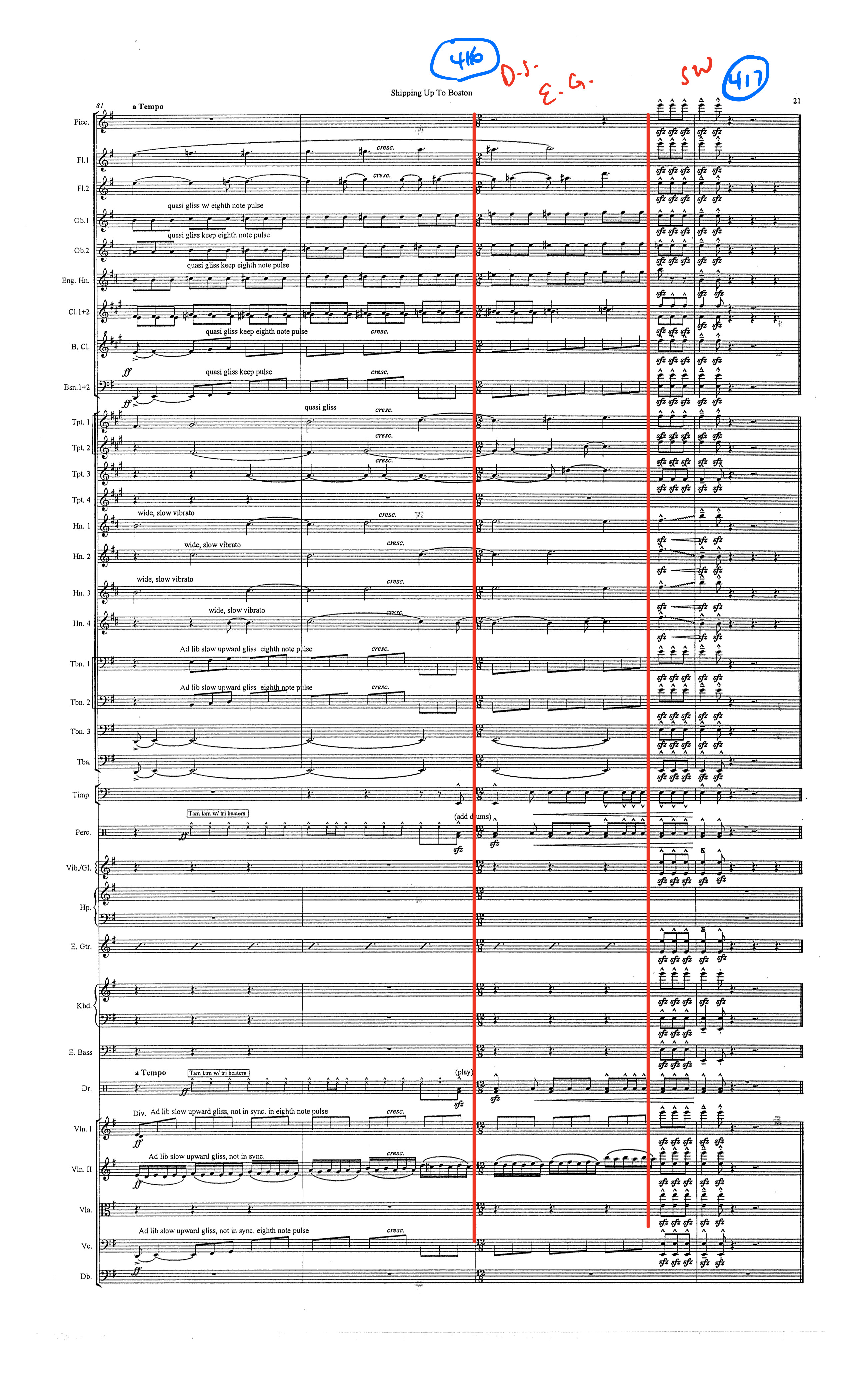 Example of a score sheet from several hundred I'd work off of for concert recordings!