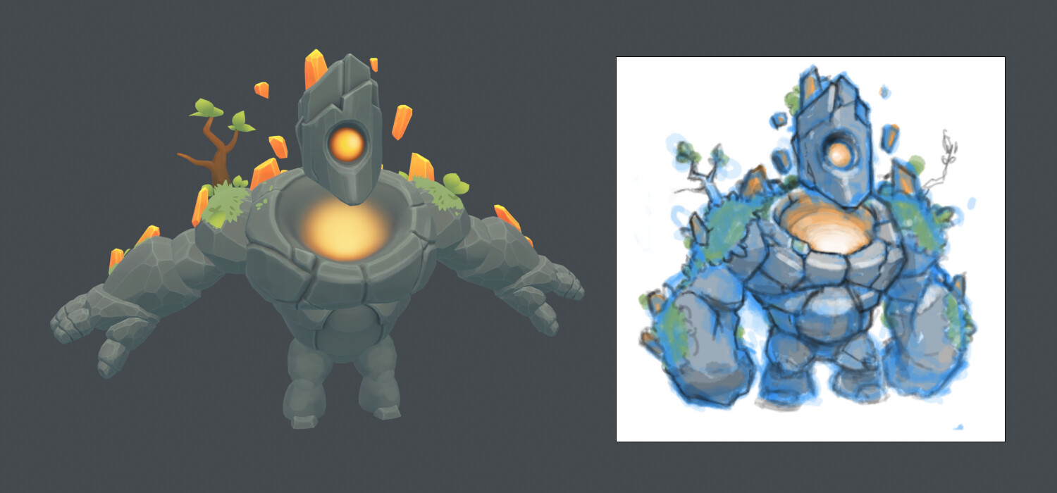 Model and texture comparison in Maya. This was before we had moved towards the comic outline style