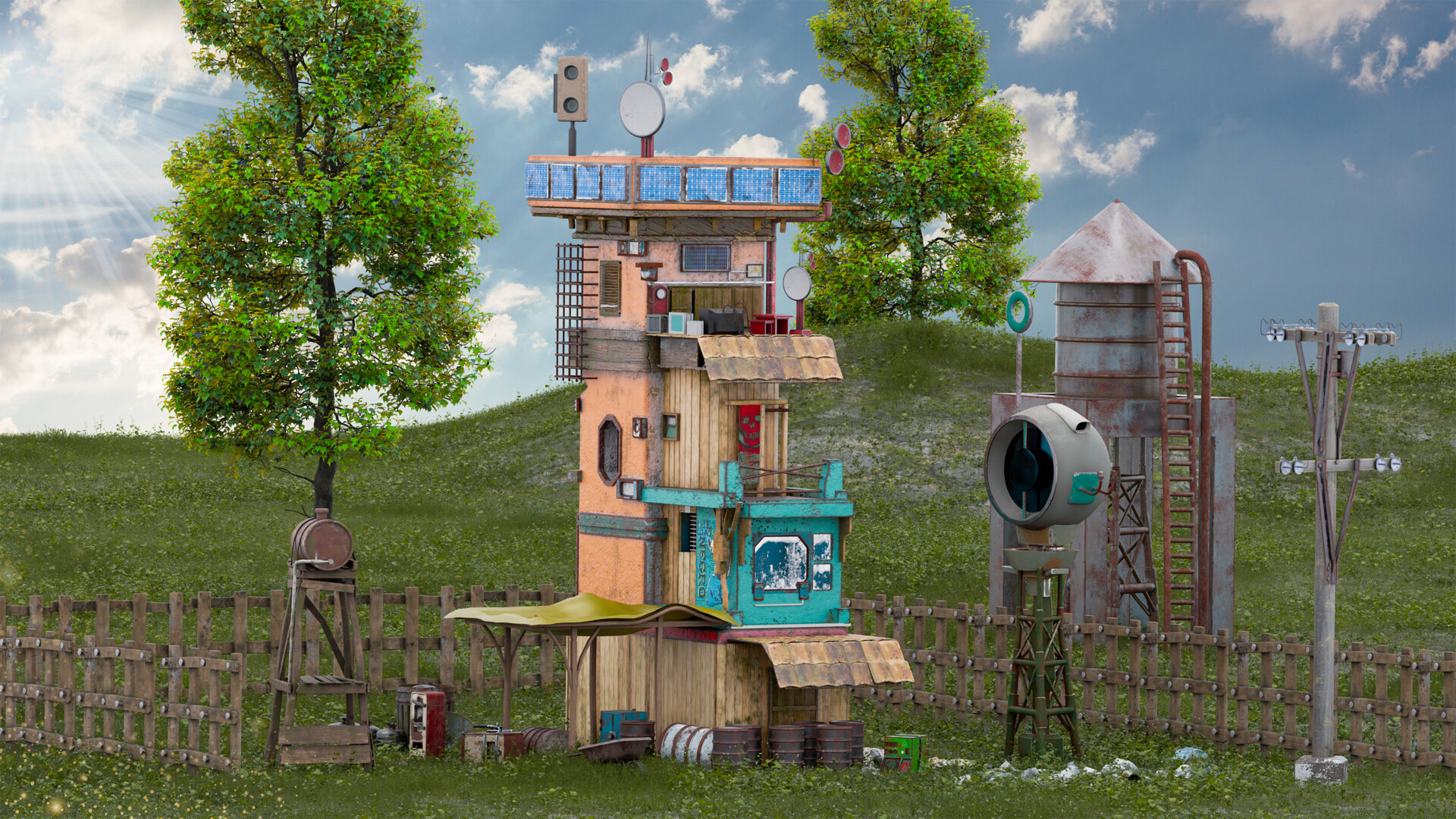 ArtStation - Futuristic Rural Outpost – 3D Environment Design