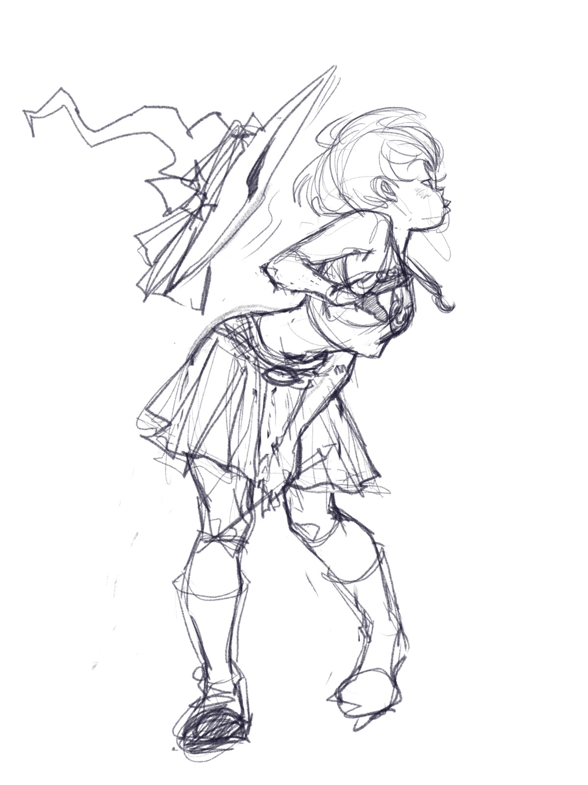 witch with hat falling off