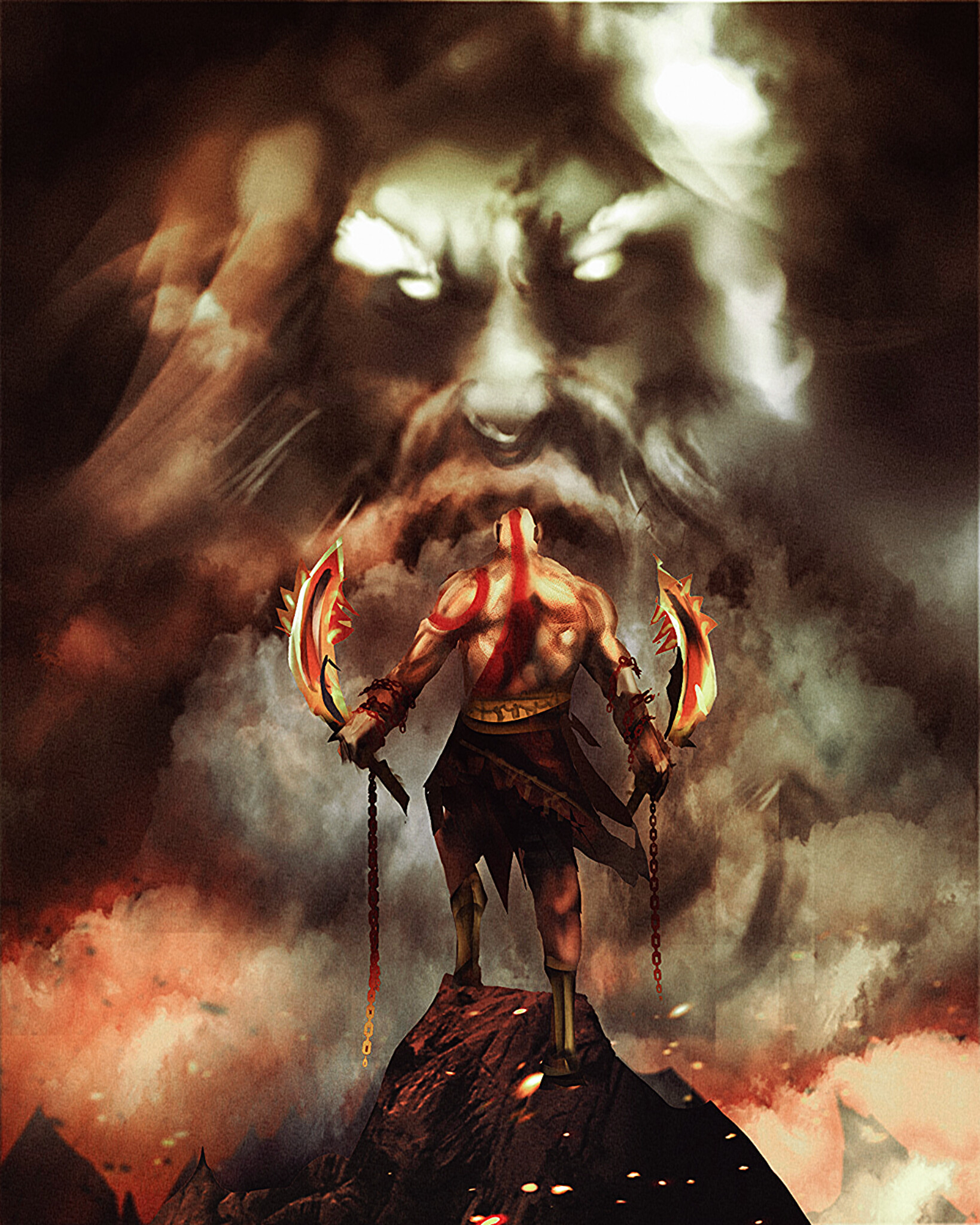 ArtStation - Kratos vs Zeus GOD OF WAR, image size:1638x2048
