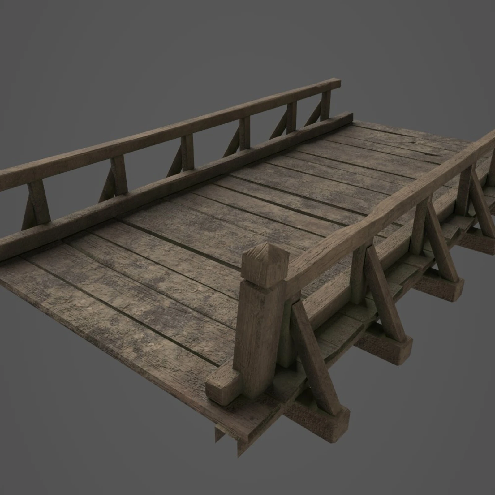 VR Demo Level - Simple wooden Bridge for VR