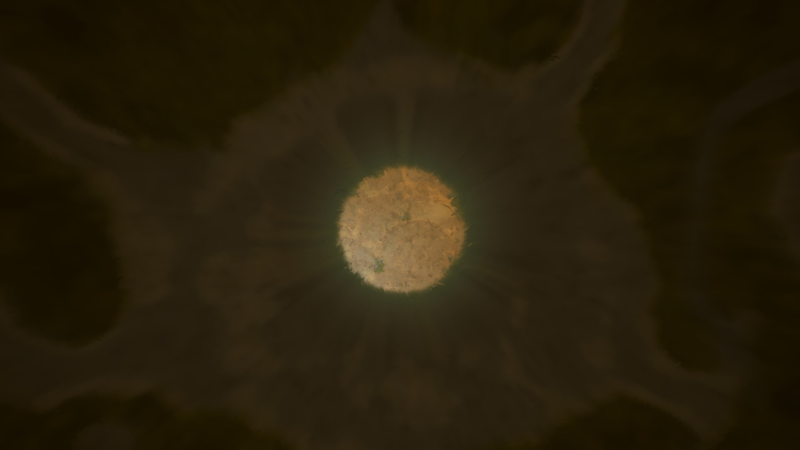 An overhead view of the of the punched out region of fog sampled from a render target