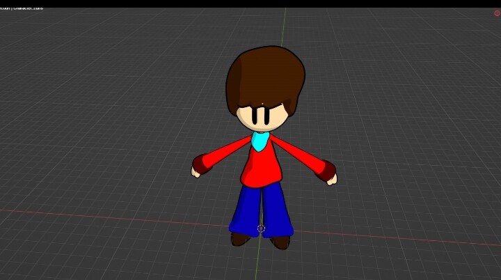 Model in blender (Front View) 