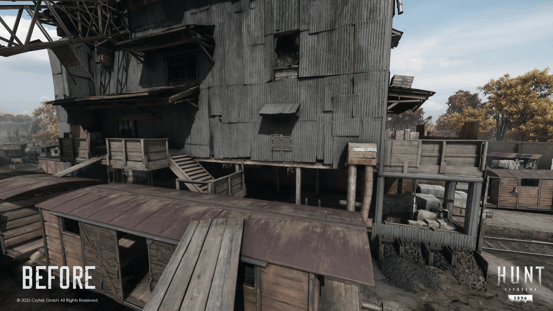 On this side, I extended the awning and added a pipe to create more traversal options for the player.