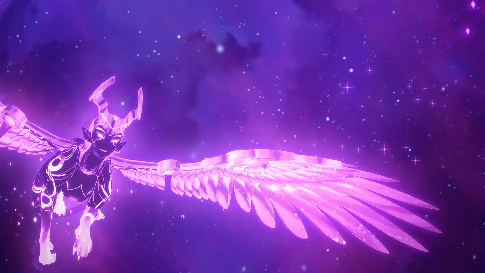 A show still of Osysa flying in the dream sequence during Scanlan's song.