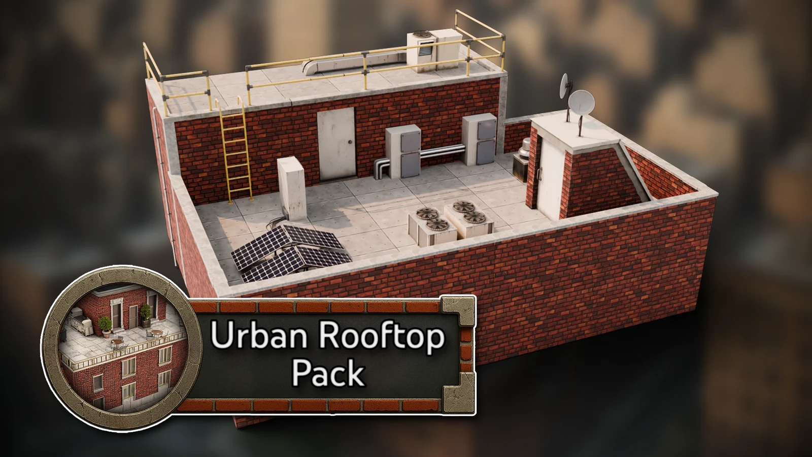 3DT Modular Urban Rooftop Asset Pack for Blender &amp; Game Design