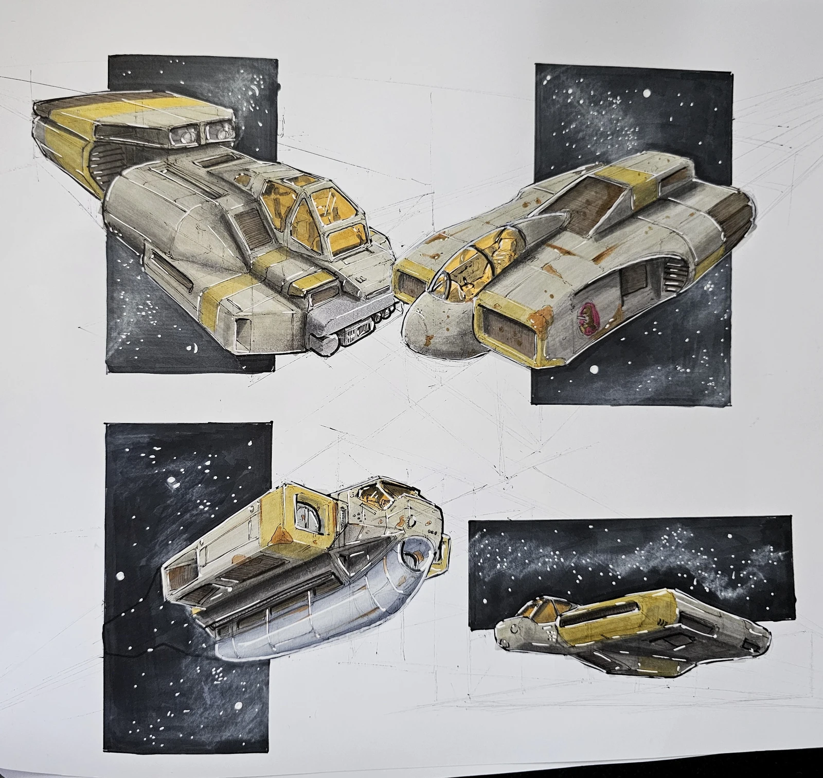 Some WY-esque spaceships from my sketchbook. 