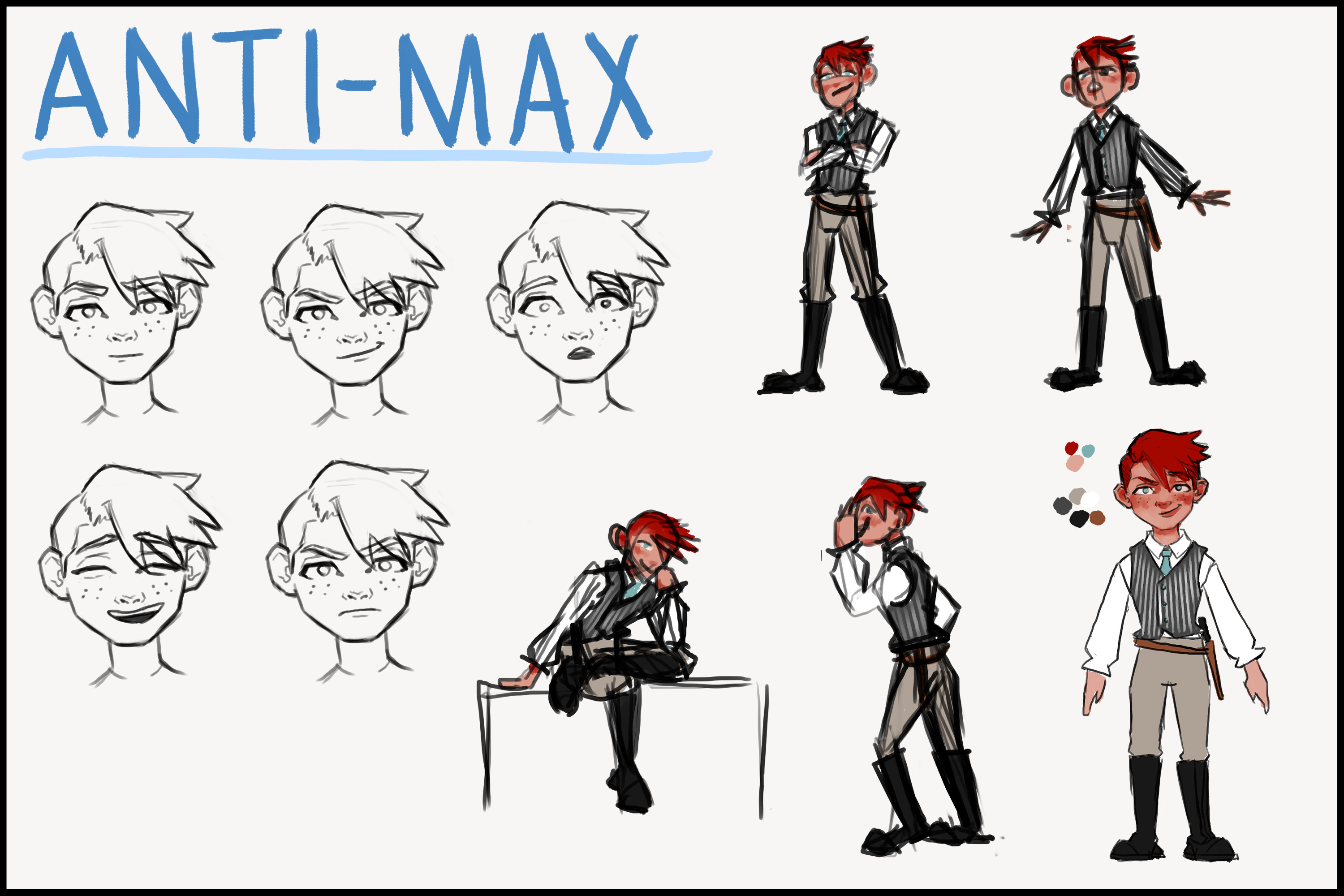 Concept art for main antagonist character Anti-Max.