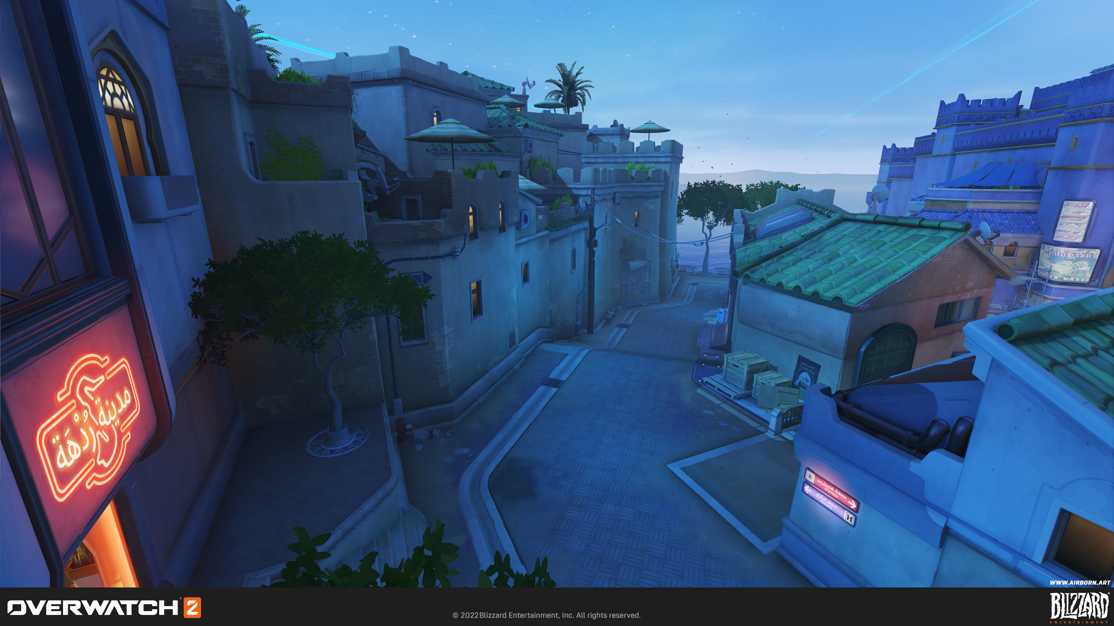 I worked on set dressing of these streets walls as well as the coastal fortress wall as seen in the background.