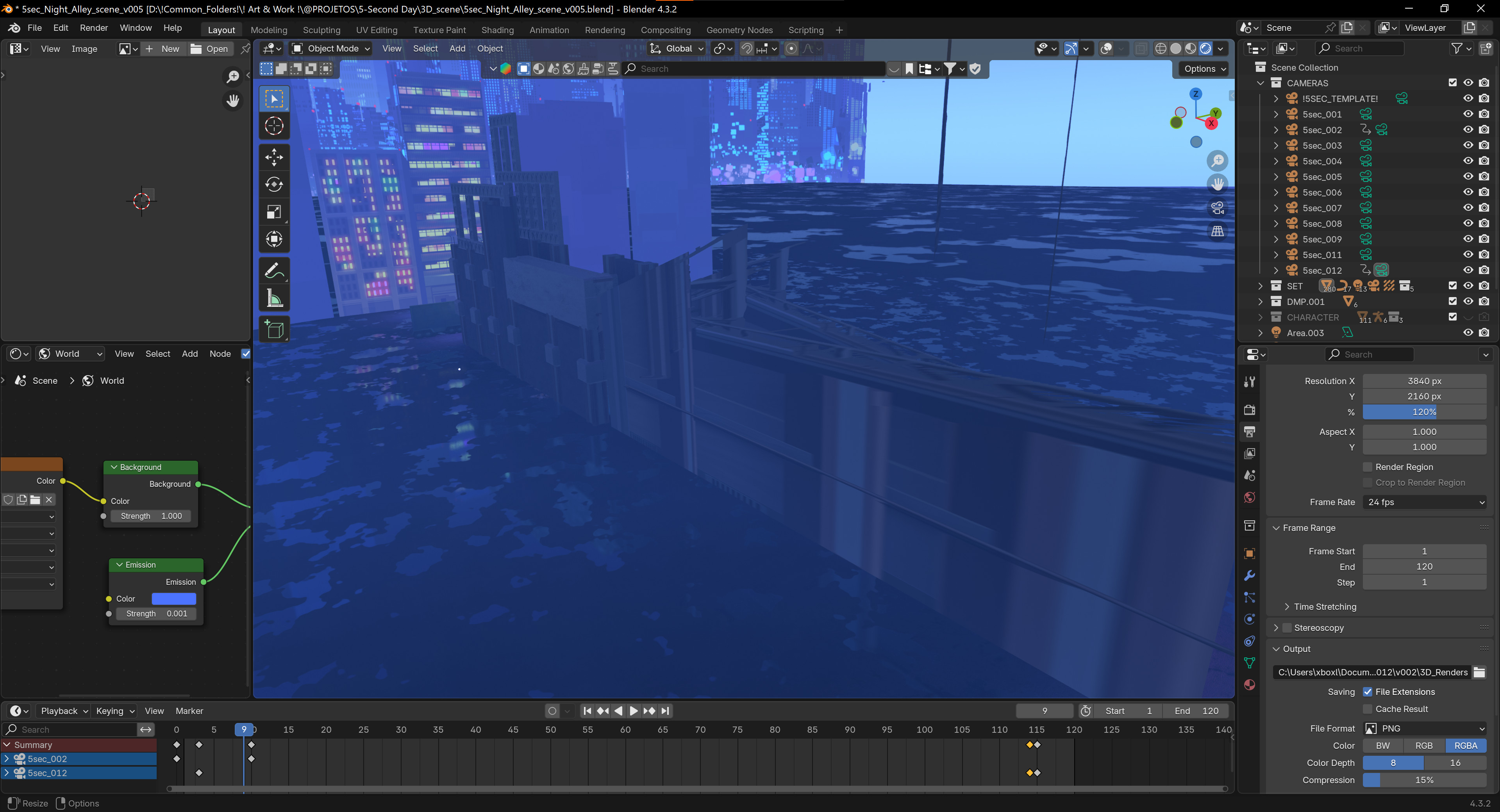 Matte Painted set extension. Looks really distorted from this angle, but it works with all the cameras in the set (see next image).