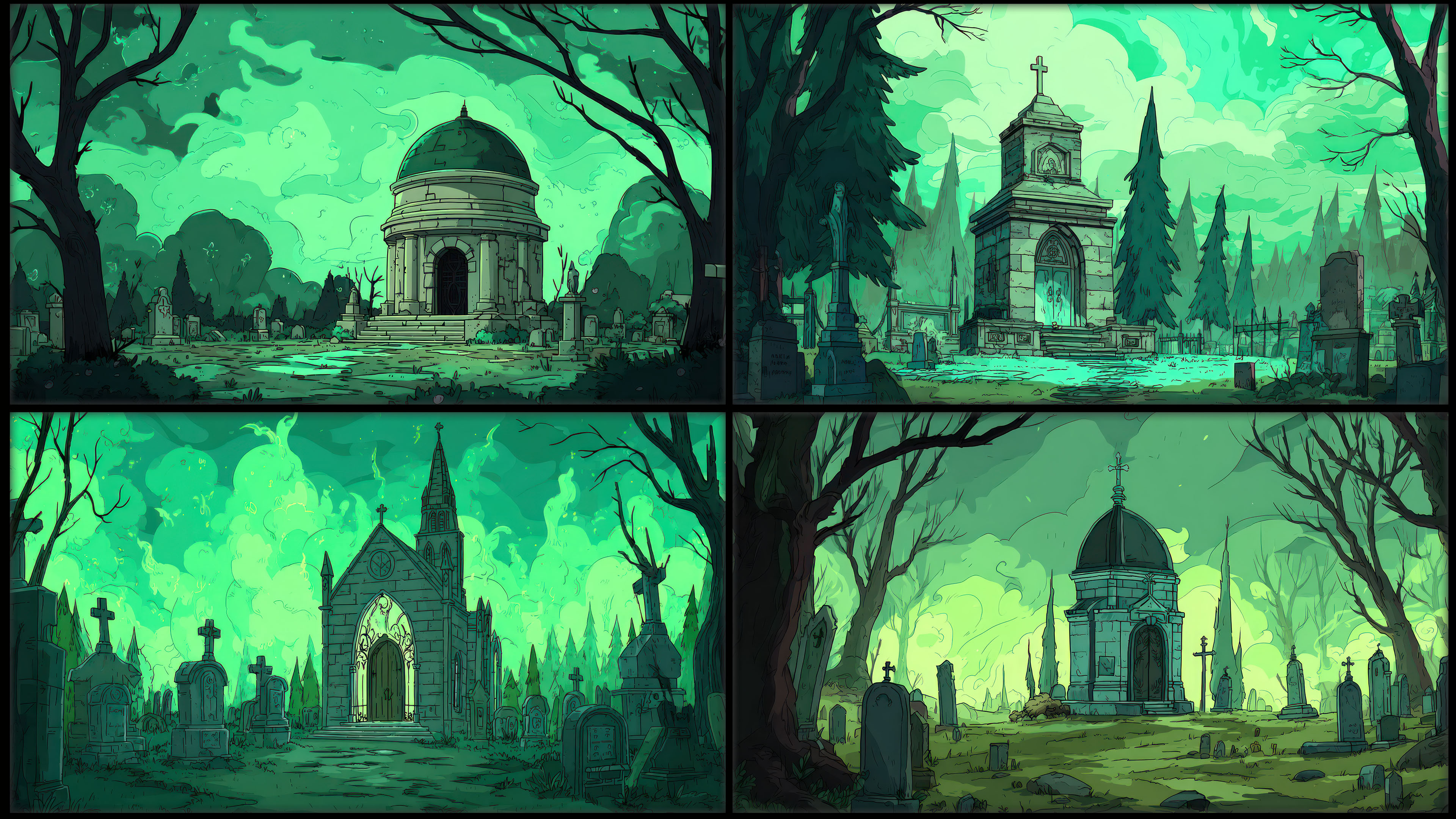 240 Gothic Graveyard - Cartoon Concept Reference Image Pack v.170 |4K|
https://www.artstation.com/a/49468856