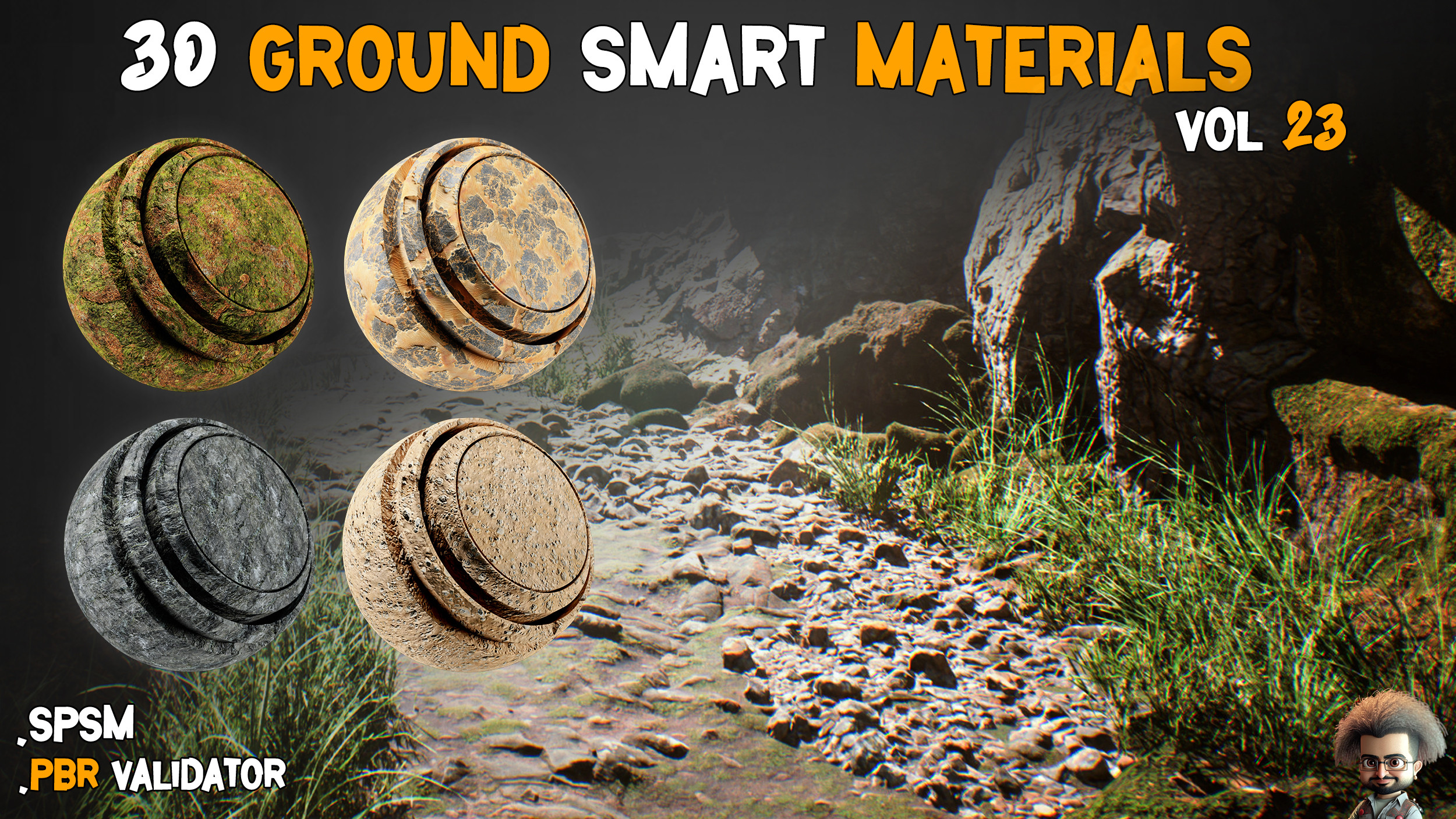 Ehsan Brd - 30 Ground Smart Materials - PBR Texture - Vol 23