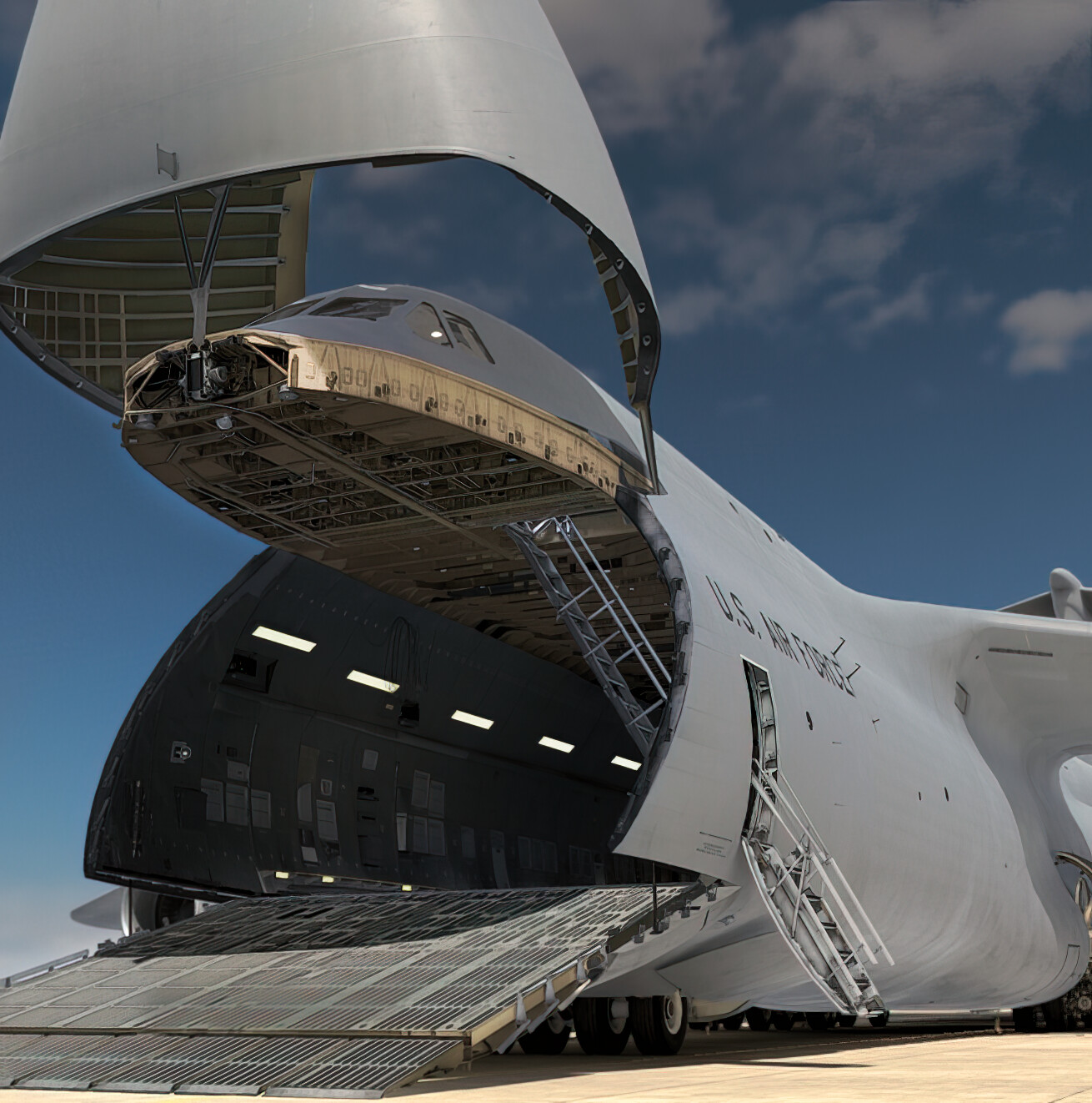 C-5 Fuselage Trainer. I had the privilege to lead this project. Everything from modeling, texturing, lighting and shader development to planning and managing art tasks, optimization solutions, and QA testing.