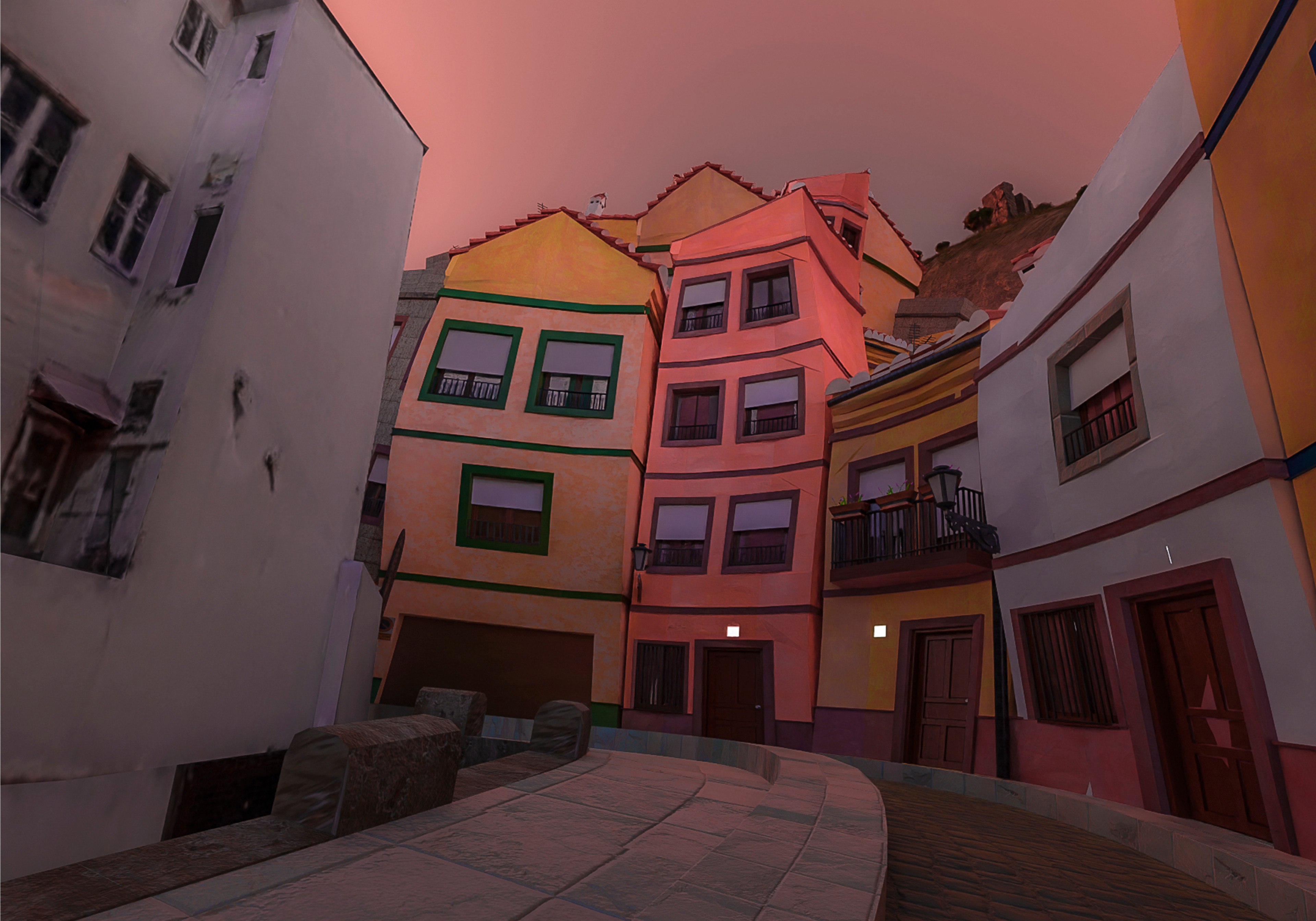 Street level detail of the Spanish town