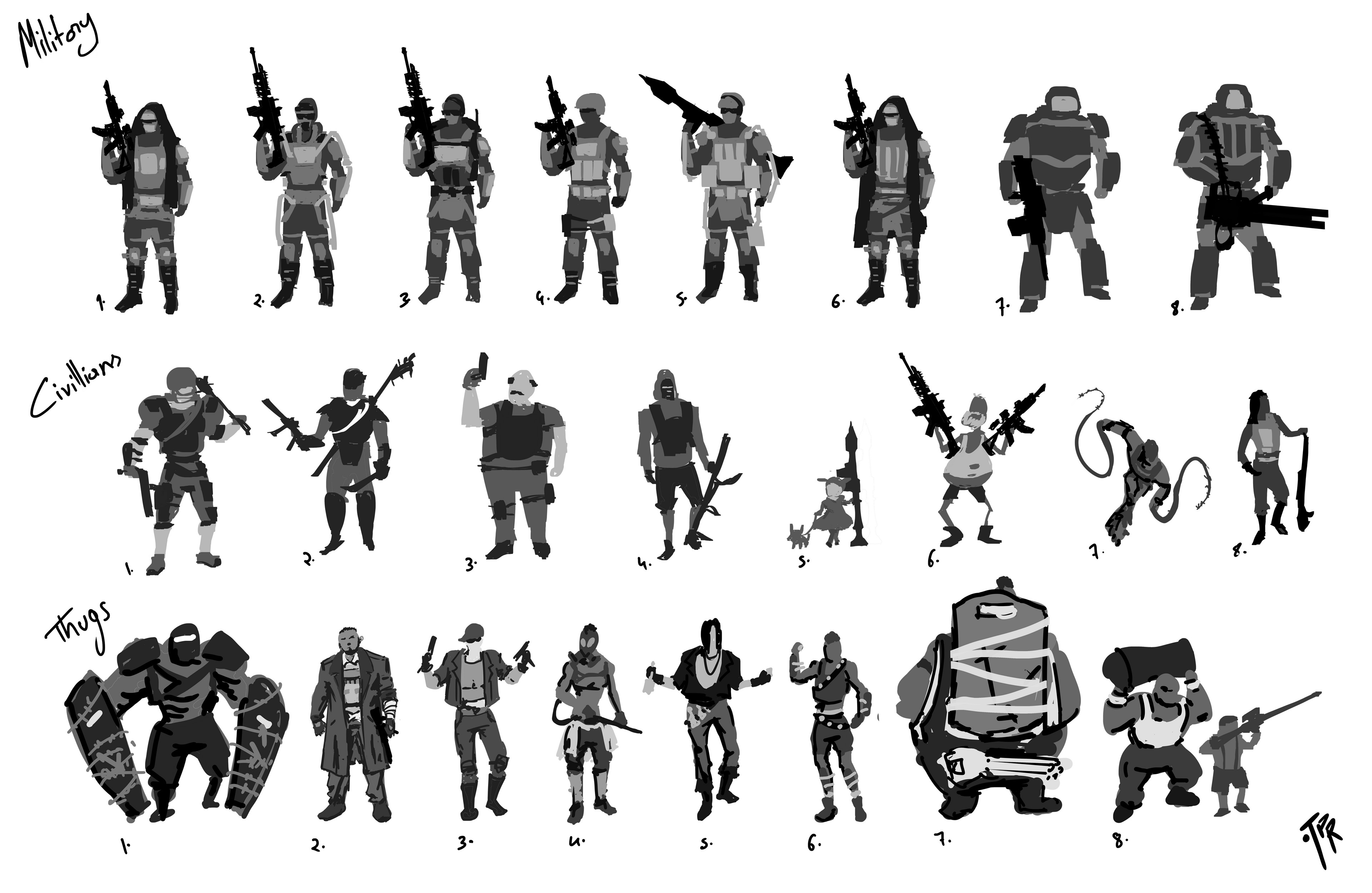 Early exploration sketches